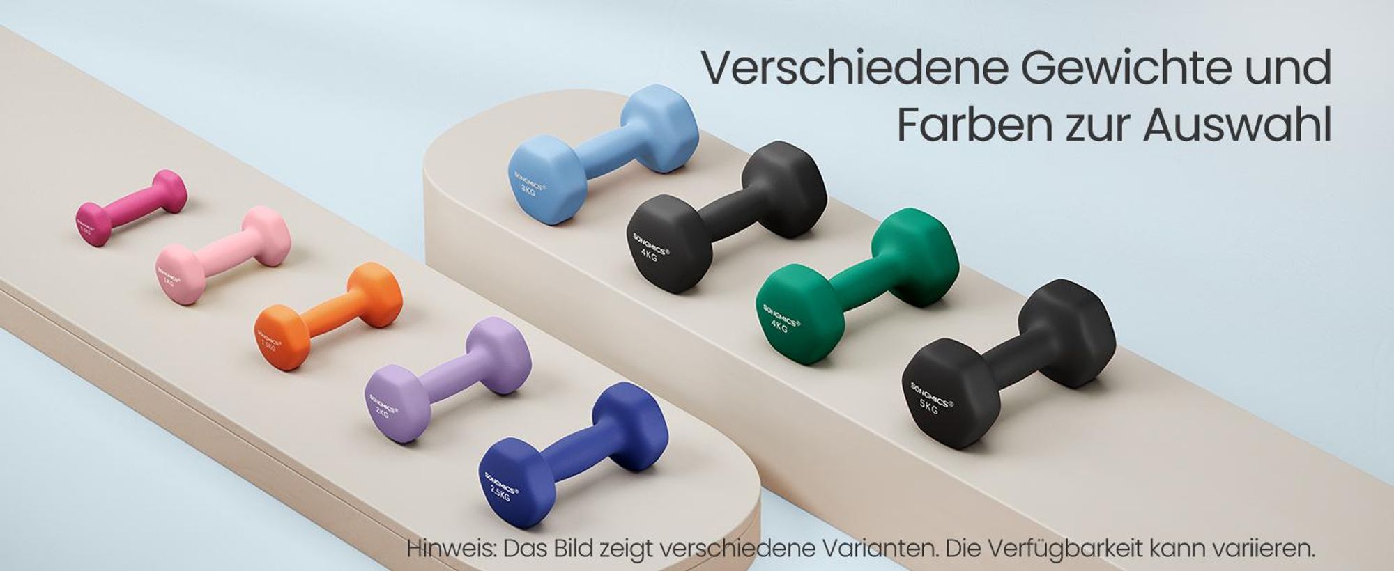 SONGMICS Hanteln, 2er Set, 2 x 3 kg, Hantelset, Kurzhanteln, Hexagon, Neopren-Beschichtung, Krafttraining, Workout, Fitnesstraining, für Zuhause