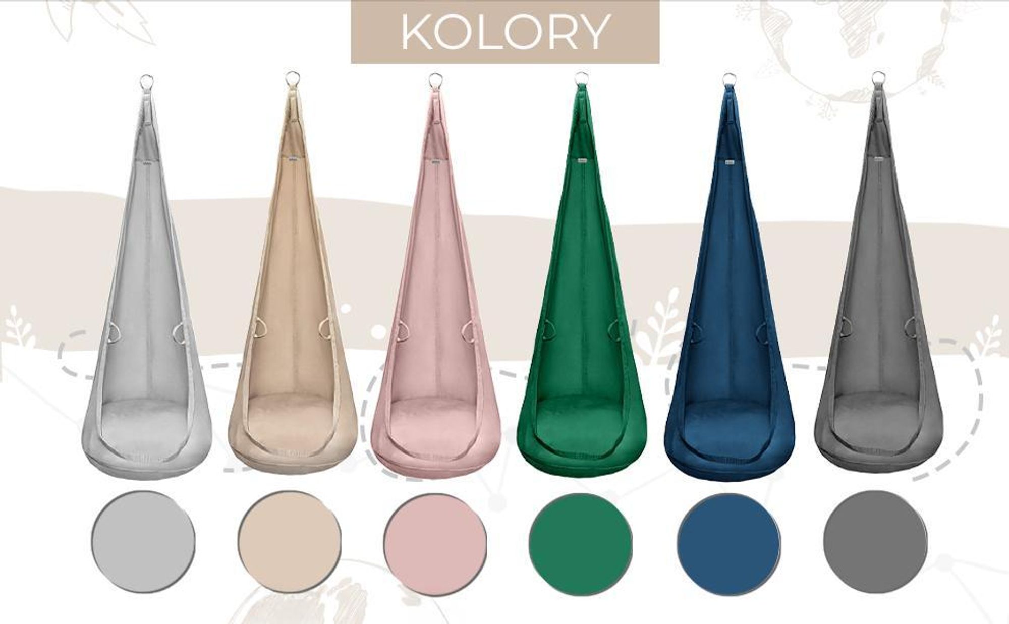 MAMOI® Kokon wiszący z tkaniny velvet z poduszką i hakiem, kokon wiszący dla dzieci, wiszący worek z poduszką i hakiem, huśtawka dziecięca
