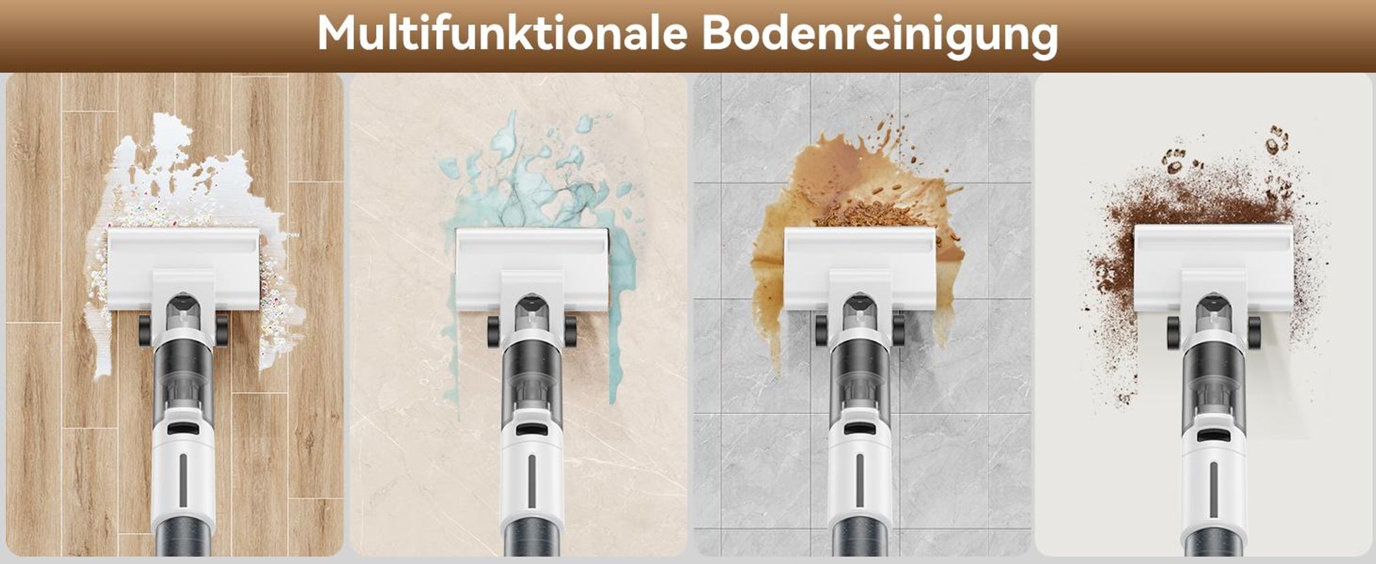 JONR ED12 lite Nass Trockensauger, 750mL Wassertank, 25-Minuten, Kantenreinigungsbürste, automatische Reinigungsfunktion für Hartböden