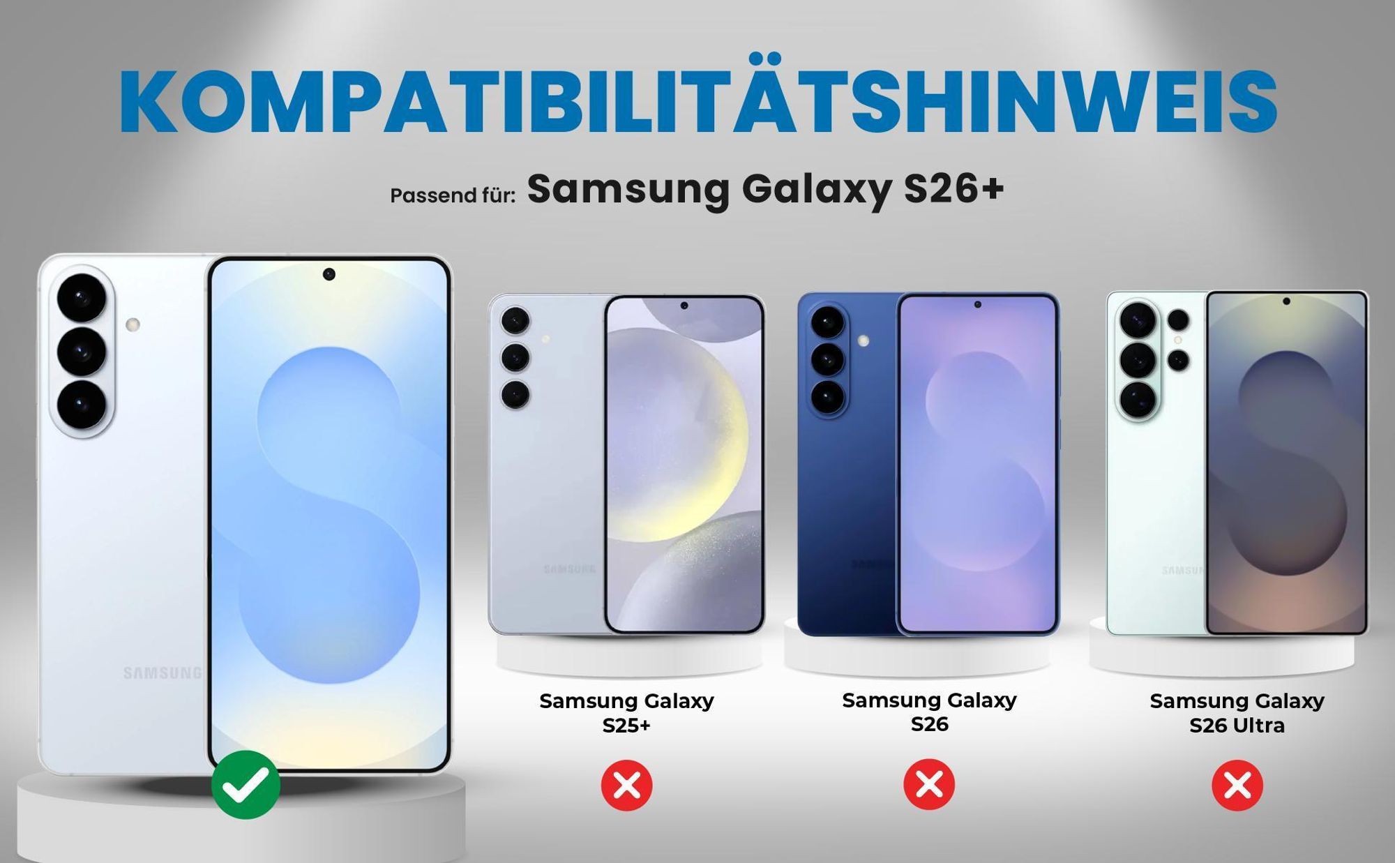 Kompatibilitätshinweise Hülle für Samsung Galaxy S26+