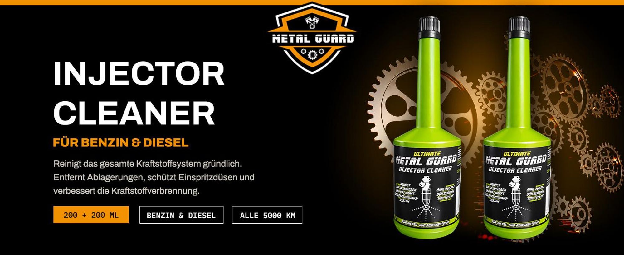 Metal Guard Injector Cleaner Kraftstoffadditiv 2x200 ml Benzin Diesel DPF Injektorreiniger Einspritzdüsenreiniger Motorsystem