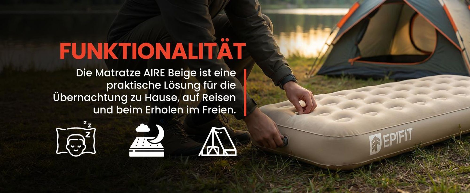 Einzelne Luftbett Luftmatratze selbstaufblasend mit elektrische integriert Pump