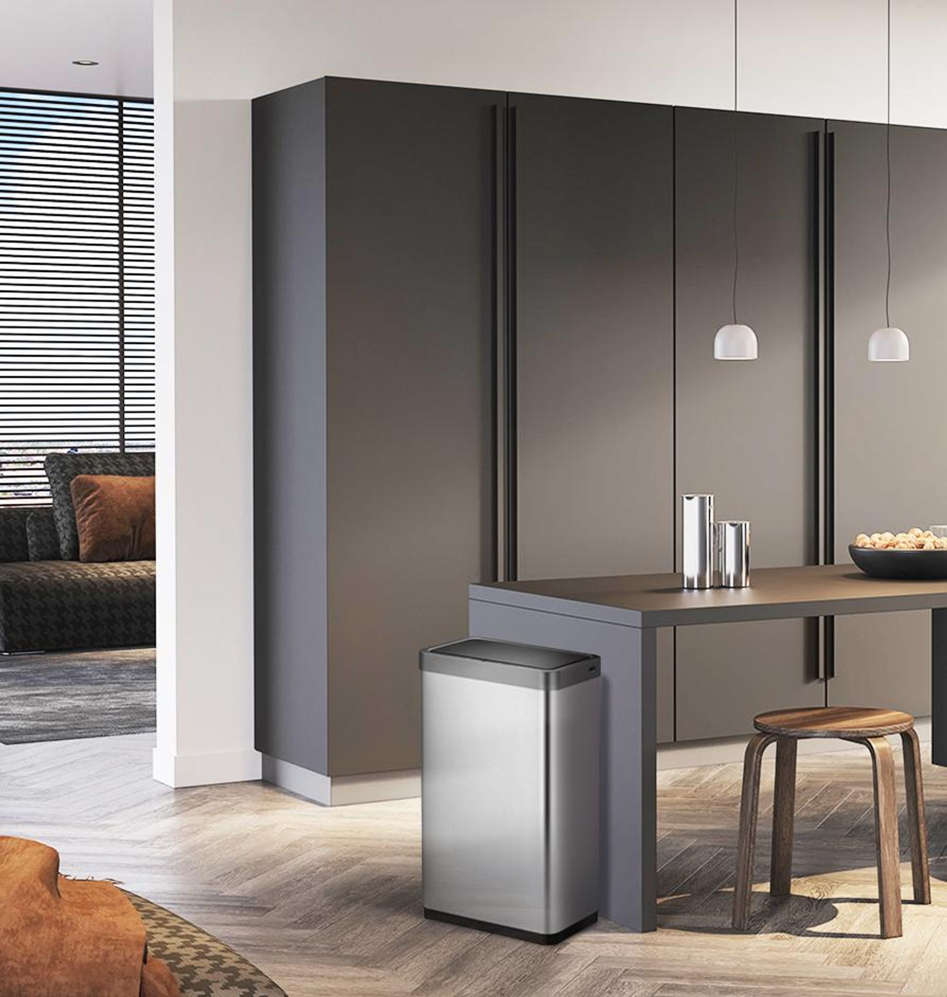 EKO - Mirage X Sensor Poubelle 80 litres - Stainless steel - Matt stainless steel