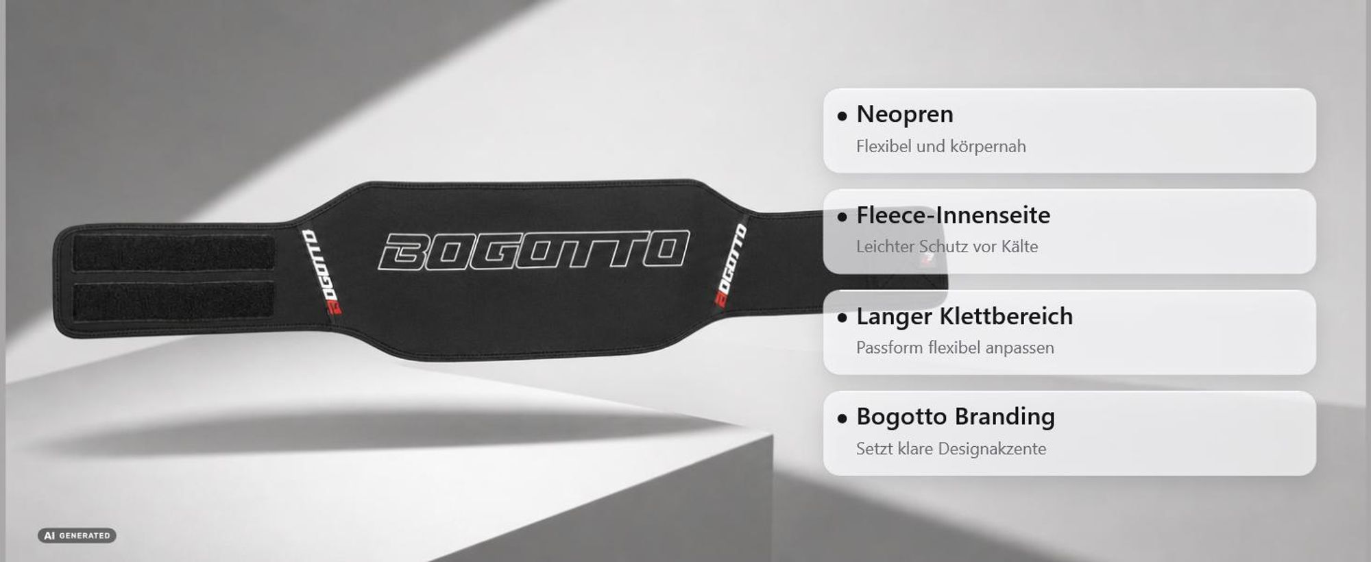 Bogotto BGX-Neo Neopren Nierengurt, schwarz, M