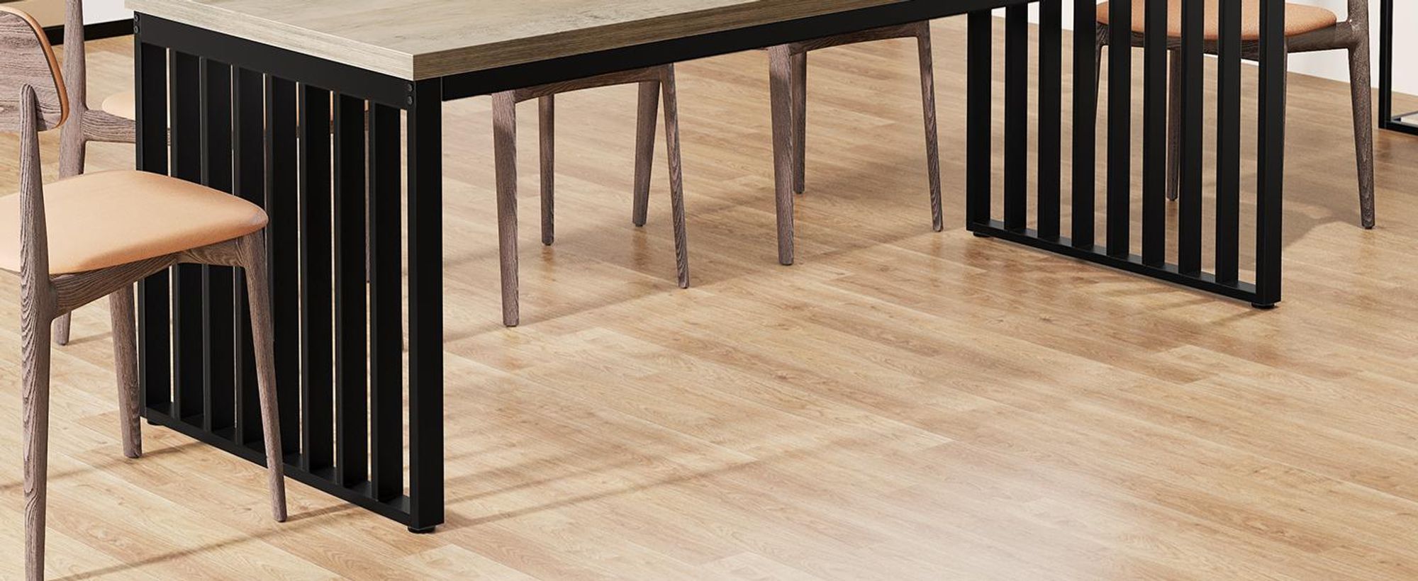 LITTLE TREE Industrieller Esstisch für 6-8 Personen, 180 cm rechteckiger Esstisch, Küchentisch mit robustem Metallrahmen für für Esszimmer, Küche