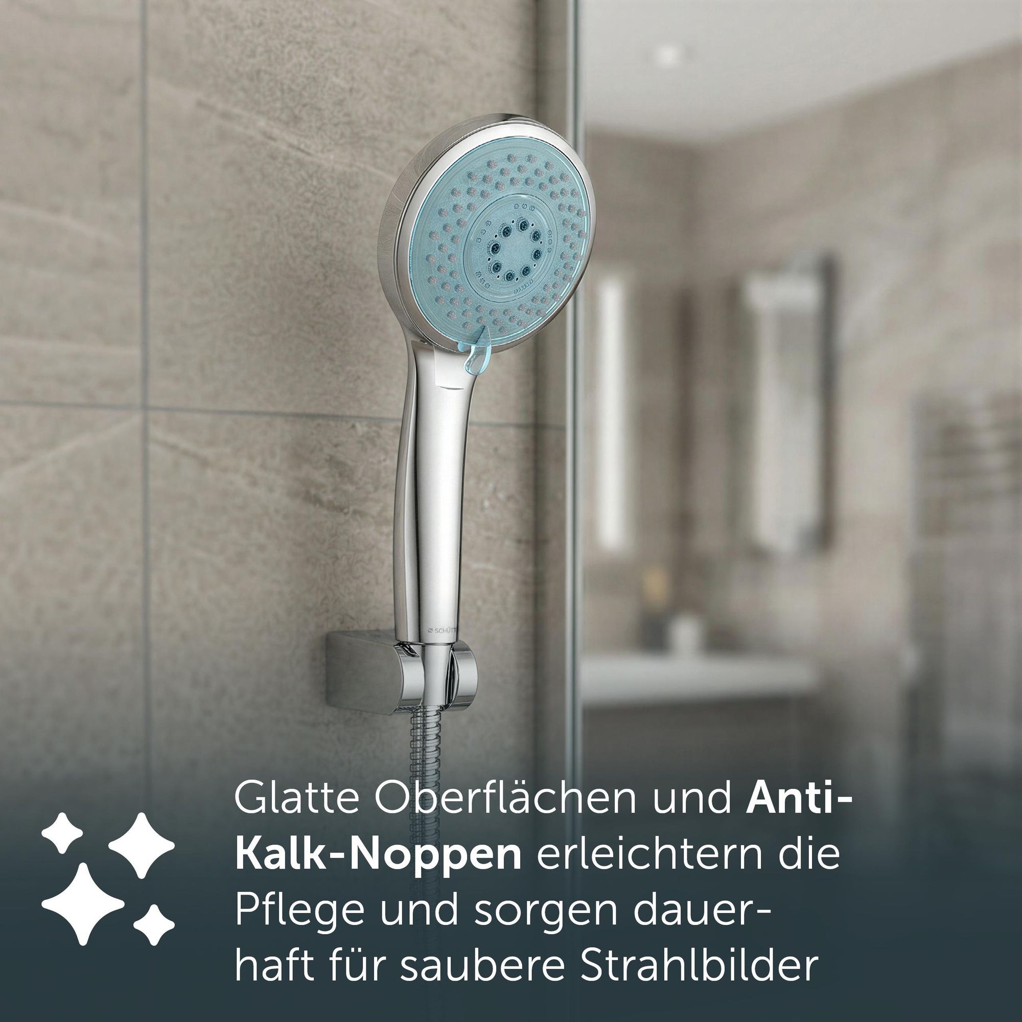 LED Handbrause GALAXIS, Wellness Duschkopf mit 3 Strahlarten, Duschbrause mit 7 Farbvarianten, Brause Chrom