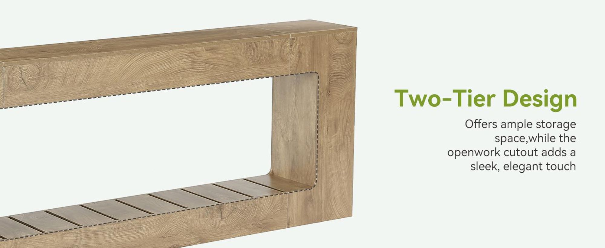 Tribesigns Konsolentisch, 200 cm, Landhausstil, ideal für Eingangsbereich, Flur, Diele oder Wohnzimmer, mit Ablagefach, rustikales Braun