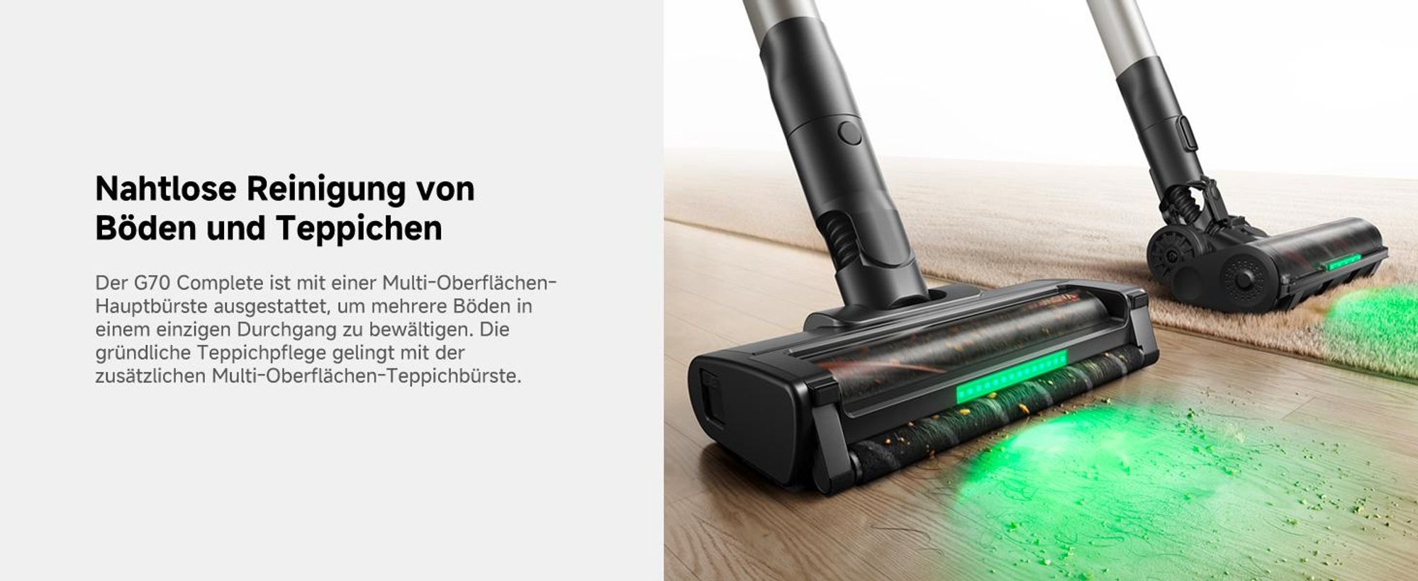 MOVA G70 Complete – Kabelloser Stielstaubsauger mit Roboterarm, starke Leistung und kontinuierliche Reinigung
