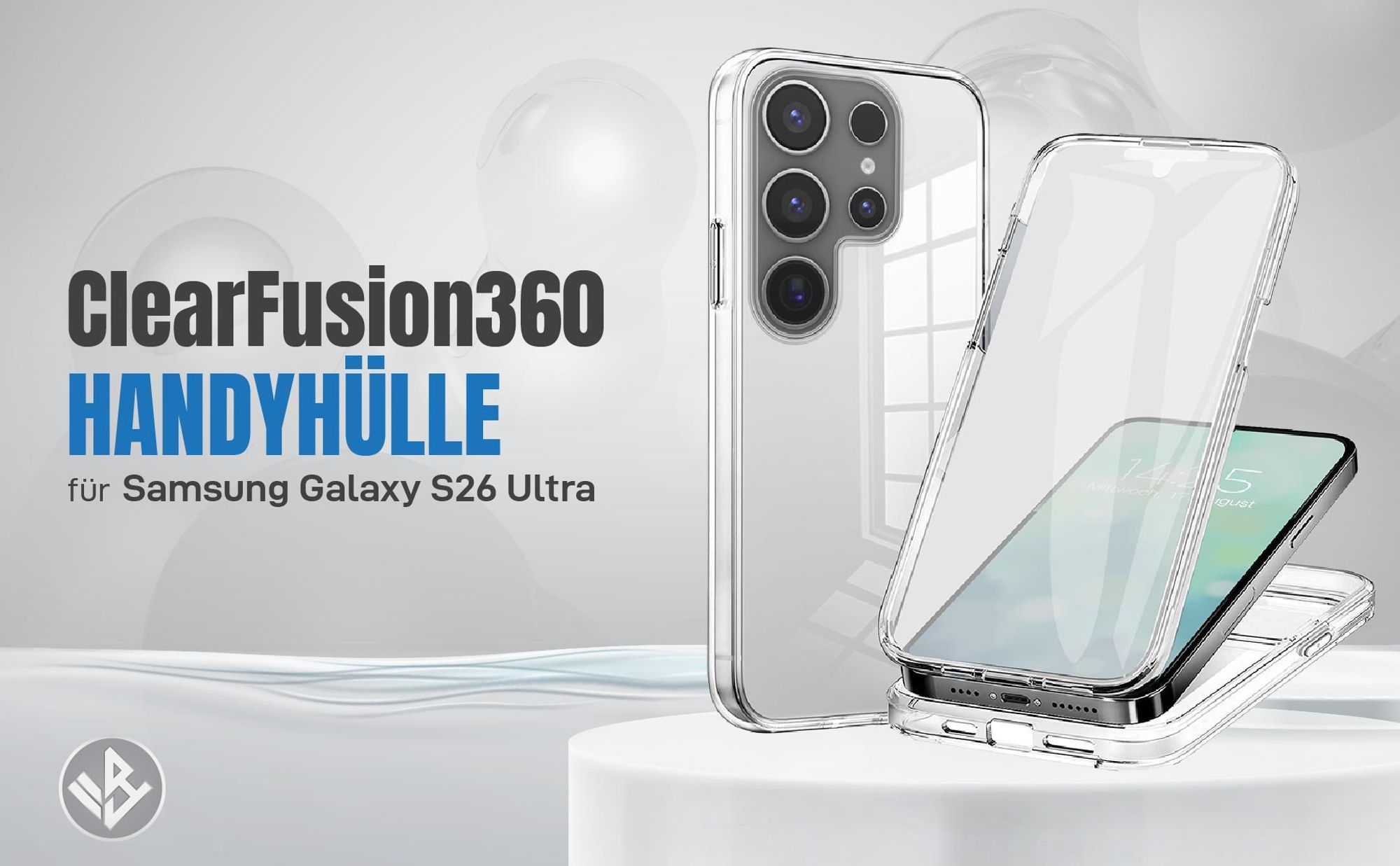 Transparente 360 Grad Hülle für Samsung Galaxy S26 Ultra mit Kameraschutz
