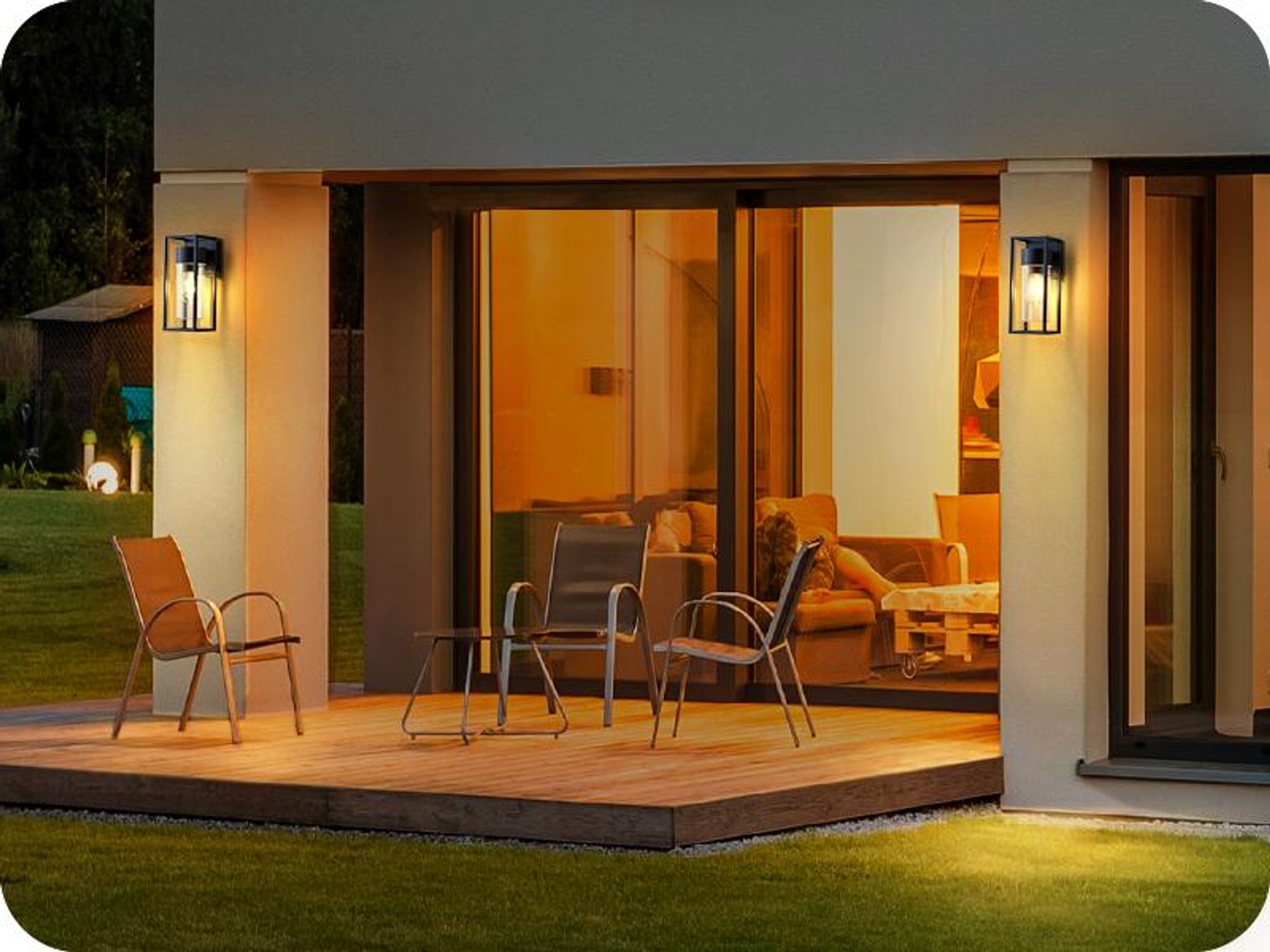 EDISHINE Wandleuchte Innen/Außen, E27 Wandlampe für Hauswand, Aussenlampe IP44,Schwarz