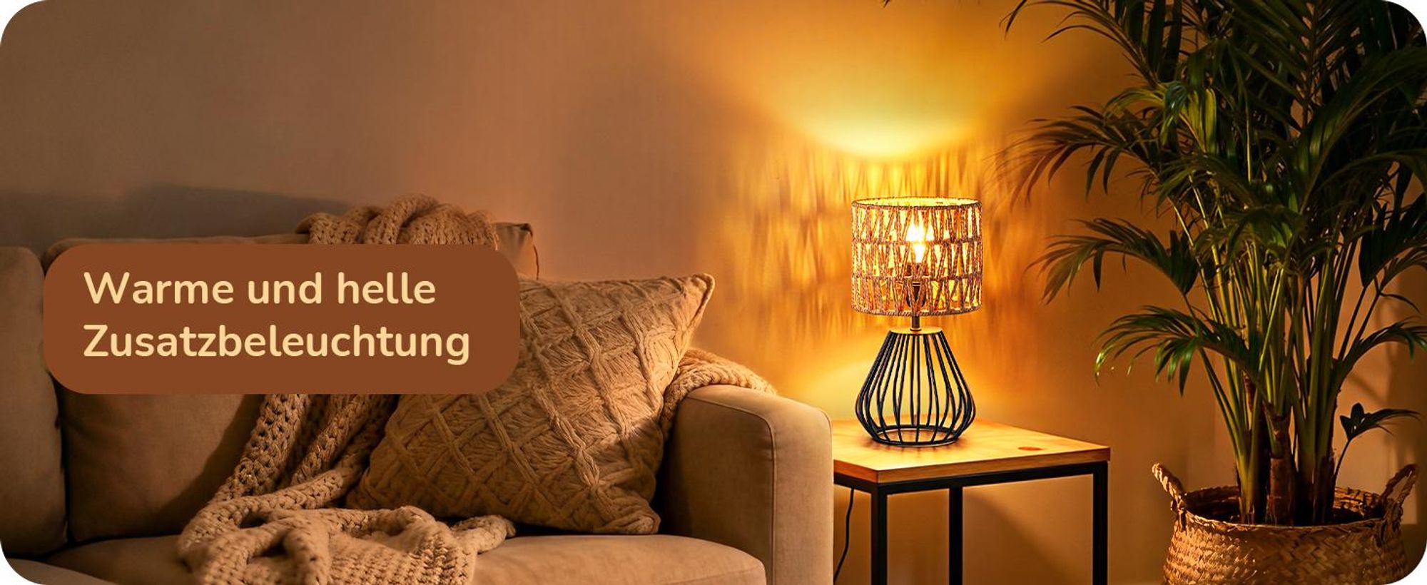 EDISHINE Tischlampe Wohnzimmer, Nachttischlampe Vintage inkl. 4W LED-Leuchtmittel, für Schlafzimmer, 29 cm, Schwarz