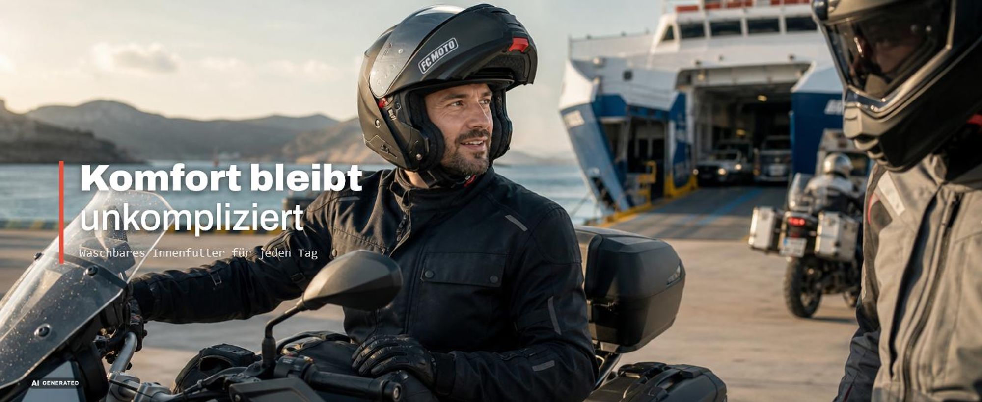 FC-Moto G-376 Klapphelm, schwarz matt, XL (61/62)