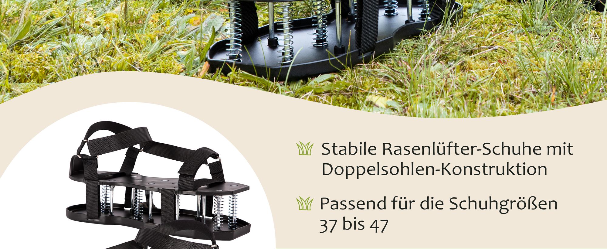 Mit hochwertigen Metall-Sprungfedern zwischen den Sohlen