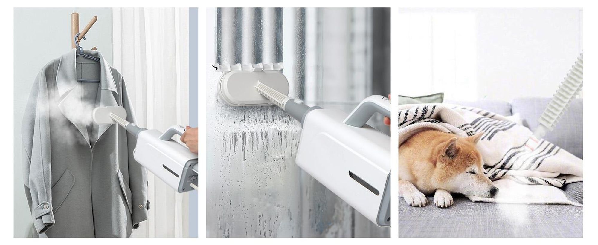 Dampfreiniger Steamclean Multifunktion, 1500W, Handgerät & Dampfmop für alle Böden & Teppich, beseitigt 99,9% Keime, 360ml Wassertank, 90° verstellbar