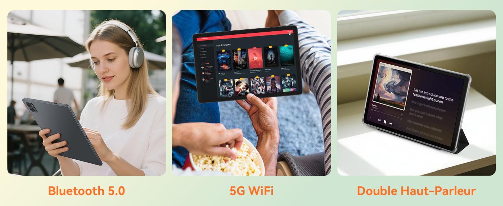 Tablette KINGRID Android 16 avec clavier, 24 (8+16) Go de RAM + 256 Go de ROM (2 To TF), tablette gaming 10 pouces, 5000 mAh, Gemini AI, Widevine L1, WiFi 5G, Face ID