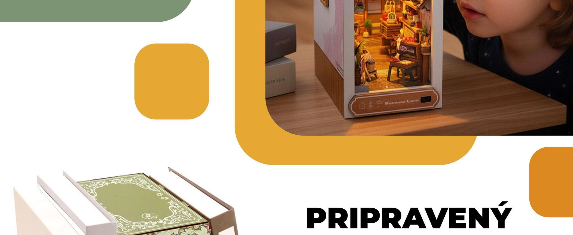 Book Nook, puzzle 3d, 3d puzzle, DIY, Miniatúrny Domček, Habarri
