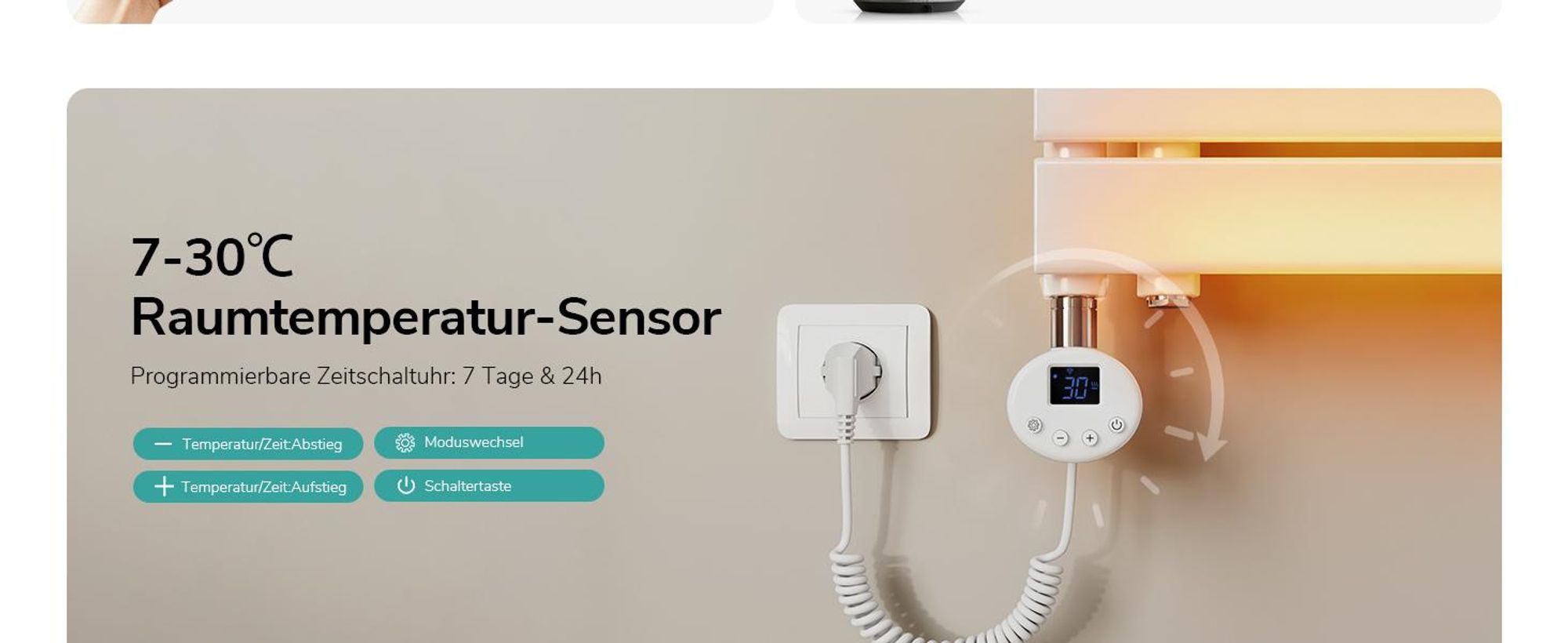 EMKE Badheizkörper Elektrisch mit Wifi App Steurung Thermostat Handtuchwärmer 1041X400mm Weiß Handtuchhalter 400W Handtuchtrockner