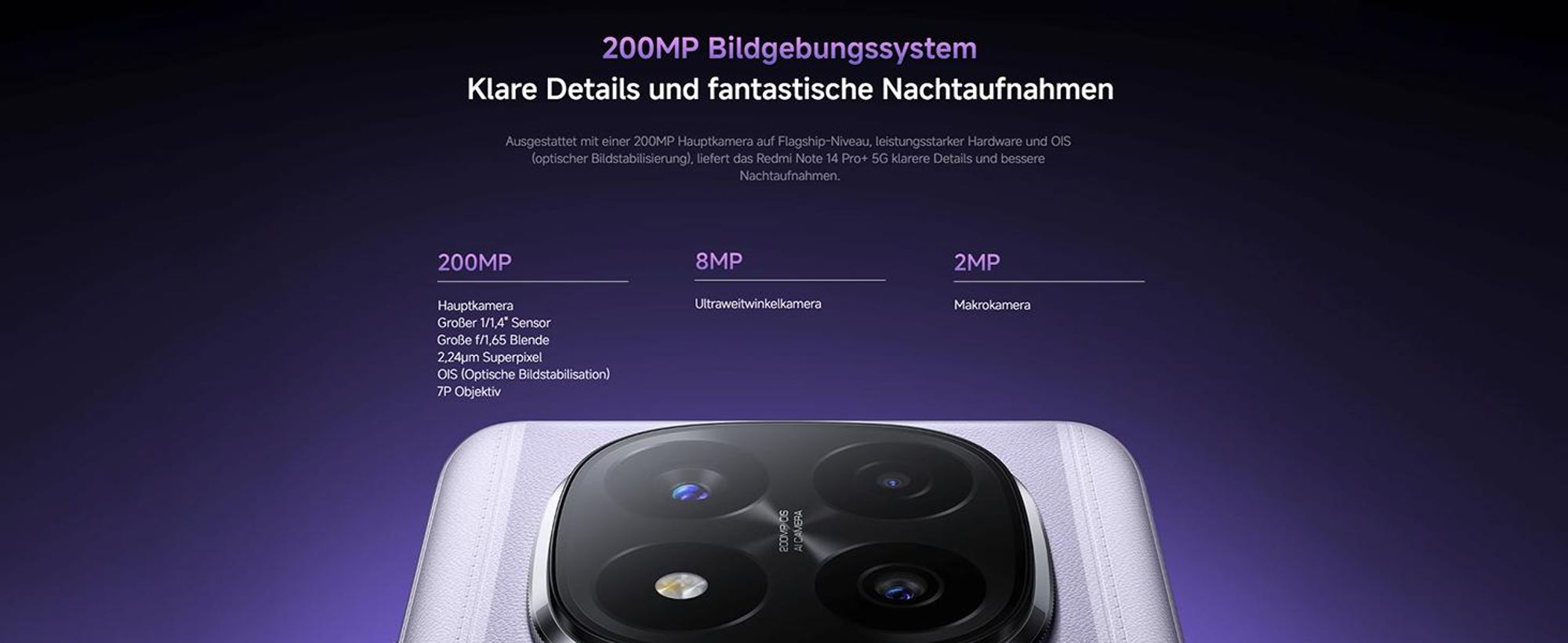 Xiaomi Redmi Note 14 Pro+ 5G 12 GB/256 GB Lavendelviolett (Lavender Purple) Dual-SIM