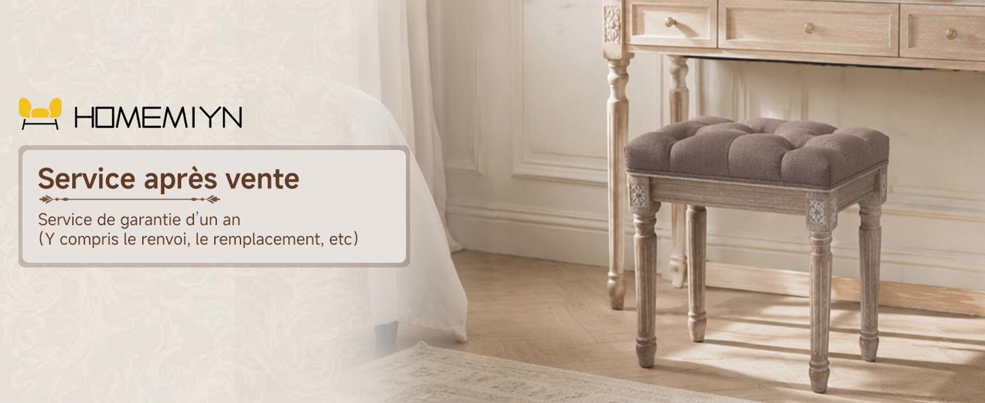 HomeMiYN Banc d'entrée rembourré, tabouret pour enfiler les chaussures, pouf d'appoint en tissu pour chambre salon couloir