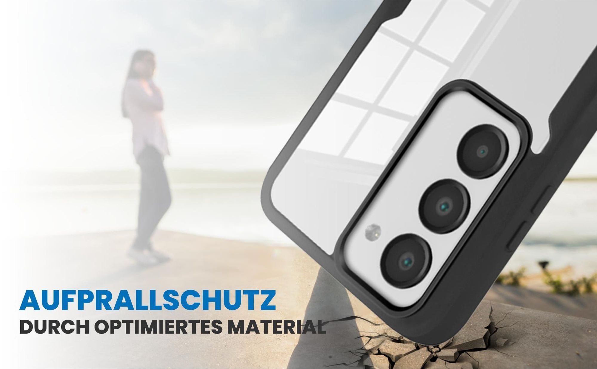 Schwarzes Front Back Cover für Xiaomi Redmi 15 / 15 5G mit Aufprallschutz