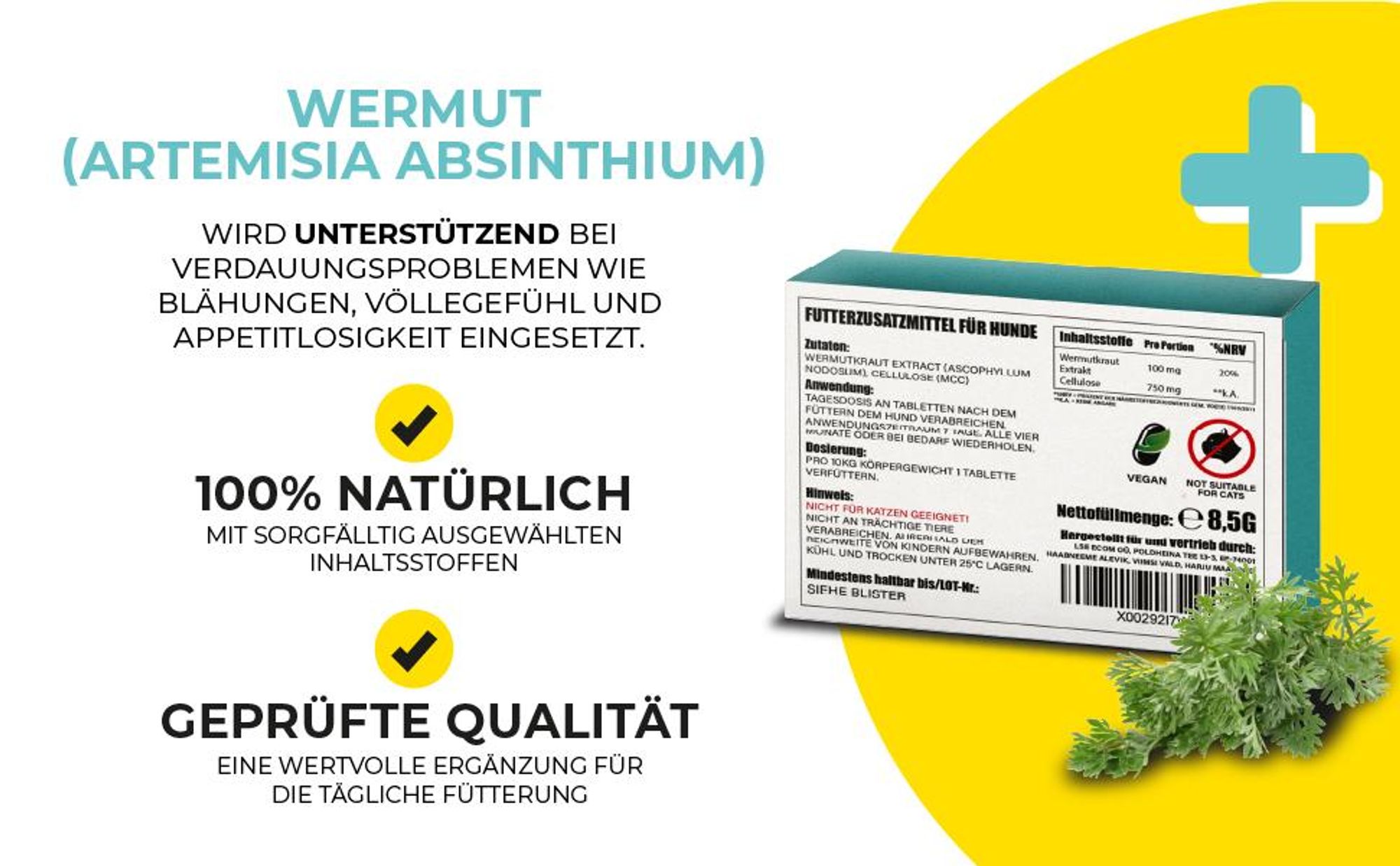 Adema Natural® Wormilen Forte – Wurmmittel für Hunde – natürliche Entwurmung – Wurmkur Hund – Entwurmungsmittel