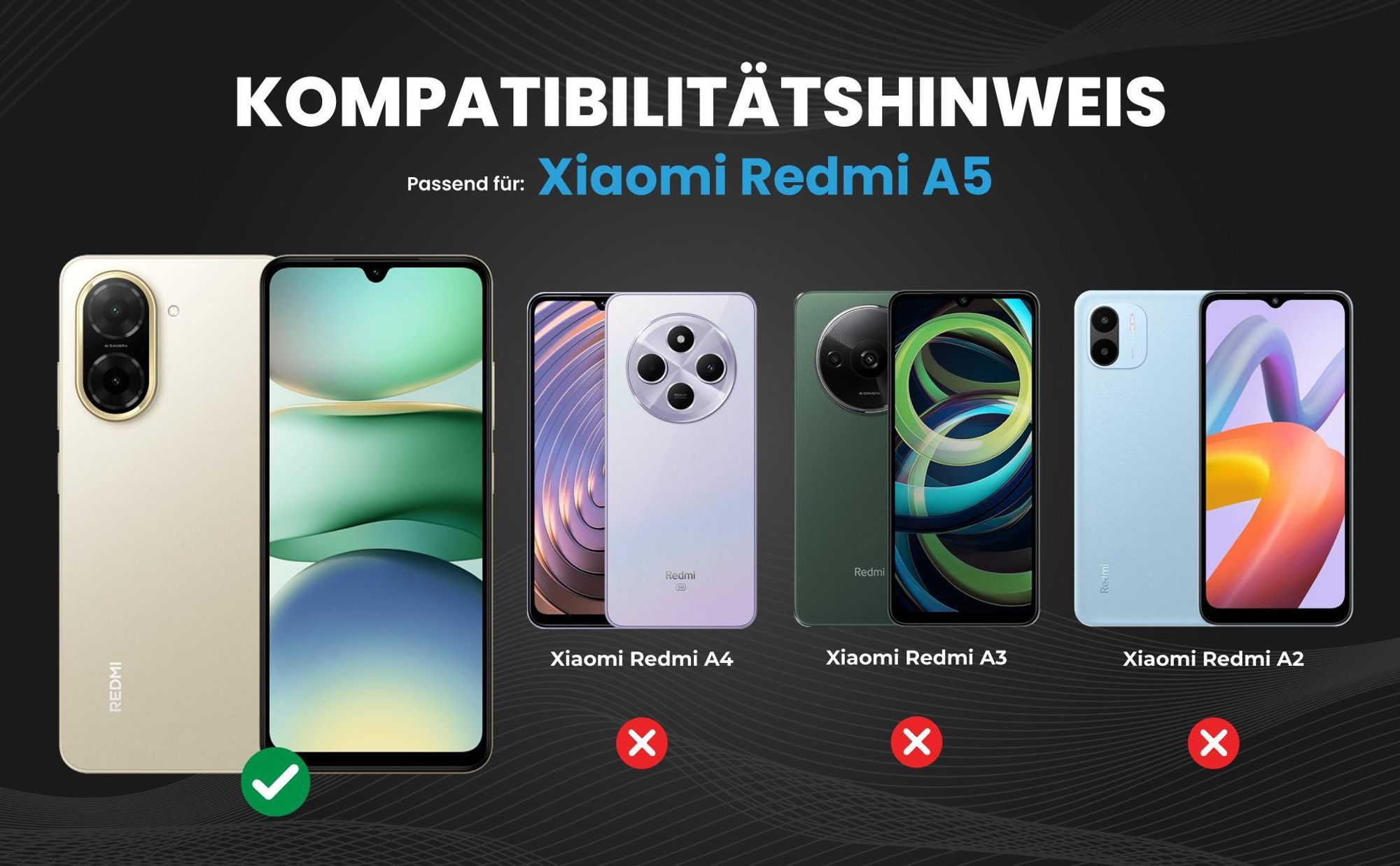 Kompatibilitätshinweise Hülle für Xiaomi Redmi A5