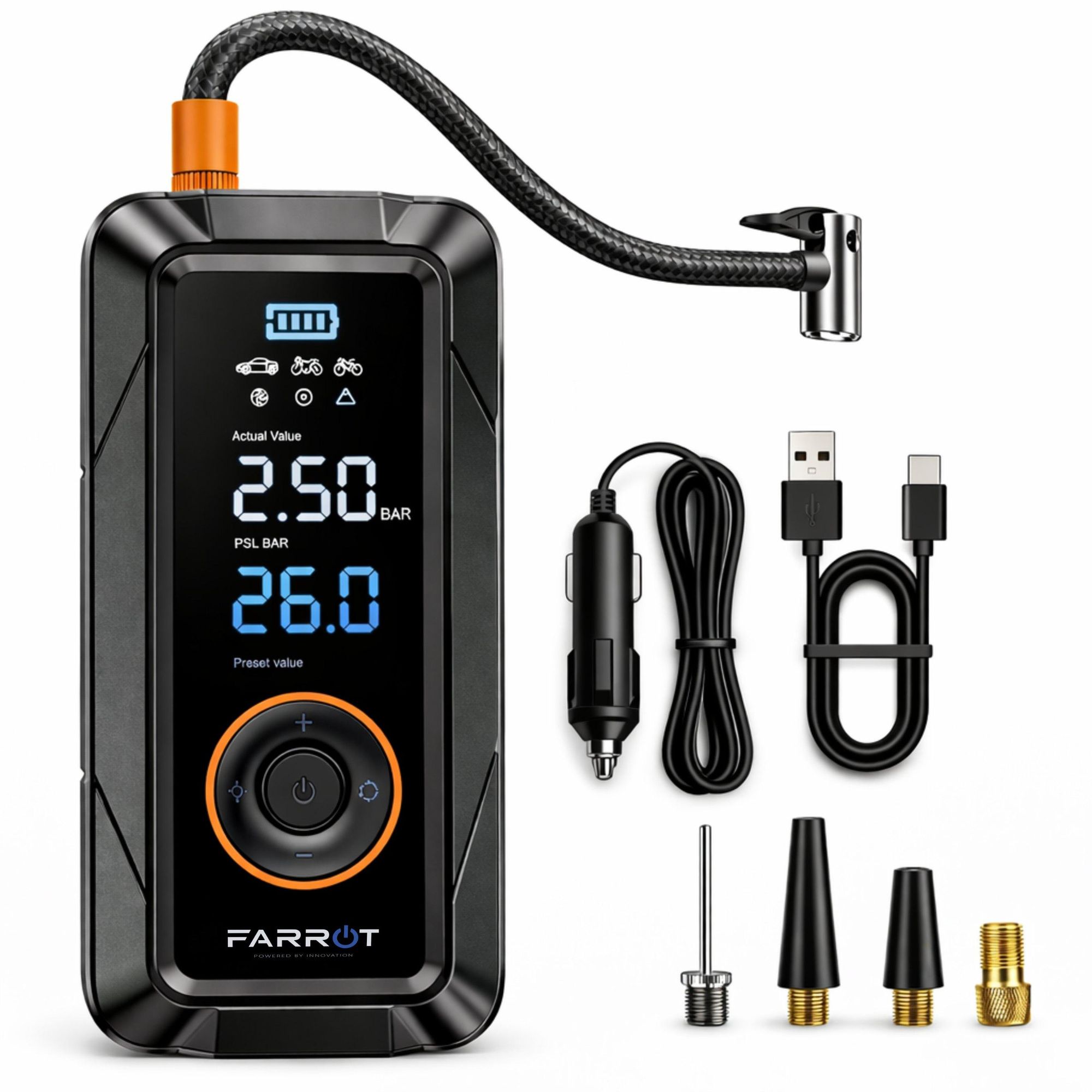 FARROT AirPump Pro 150 Kompresor Bezprzewodowy Powerbank LED 150PSI
