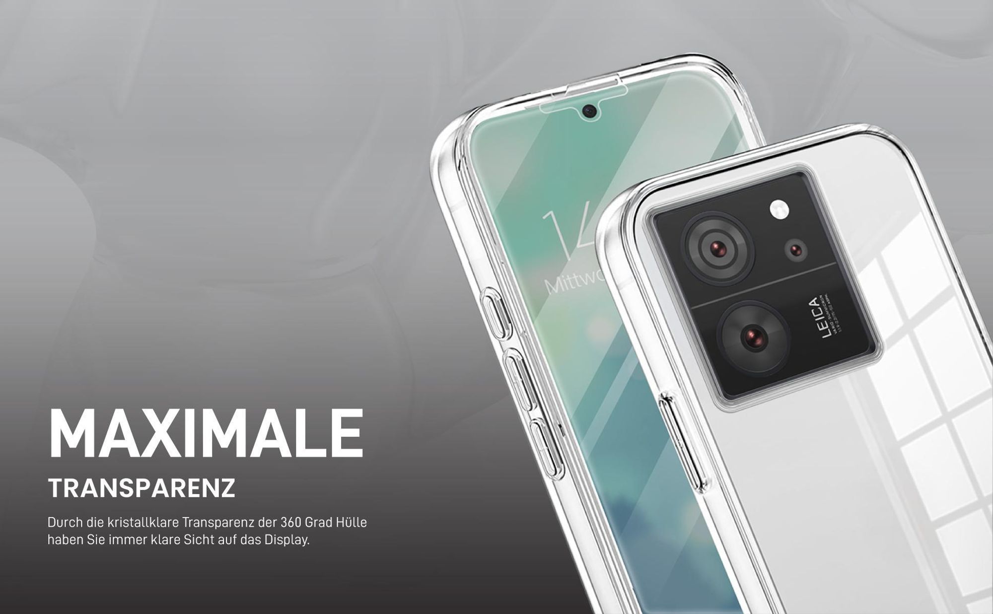 Transparentes 360 Grad Cover Front Back für Xiaomi 13T / 13T Pro