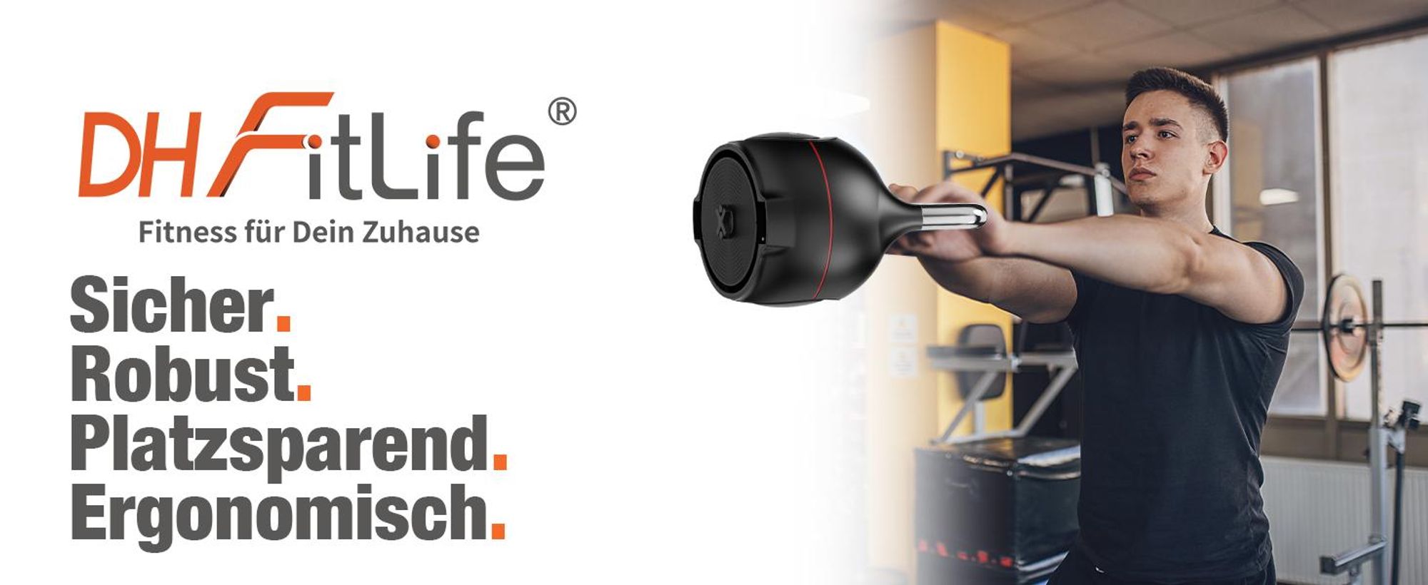 DH FitLife 7-in-1 Verstellbare Kettlebell Set 1,5-10kg | Kompakt & Platzsparend | Ideal für Fitness Zuhause, Fatburn & Ganzkörpertraining
