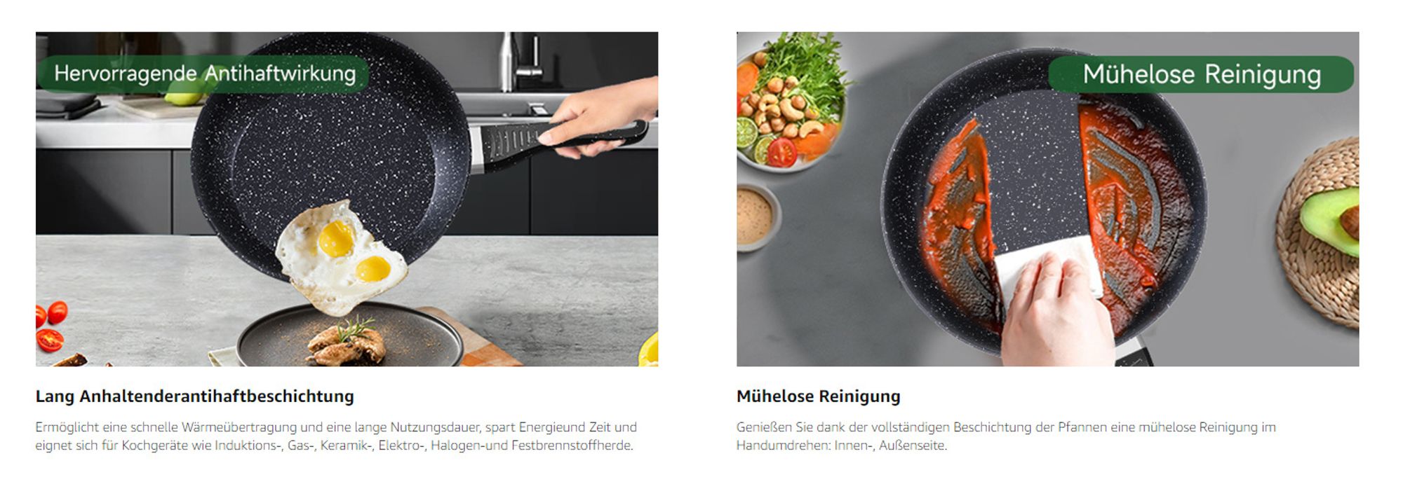Scheffler Pfanne,Bratpfanne,Pfanne,beschichtete Pfanne,Pfanne Induktion mit Antihaft-Beschichtung,geeignet für alle Herdarten (24cm）