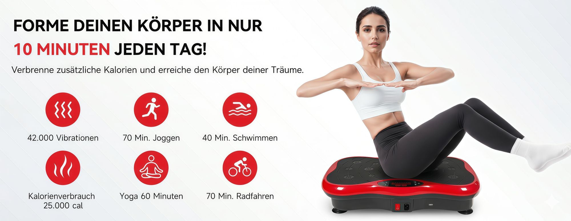 Vibrationsplatte mit 120 Stufen, Bluetooth, Touchscreen & Fernbedienung, leises & platzsparendes Fitnessgerät für Zuhause, gelenksschonendes Abnehmen