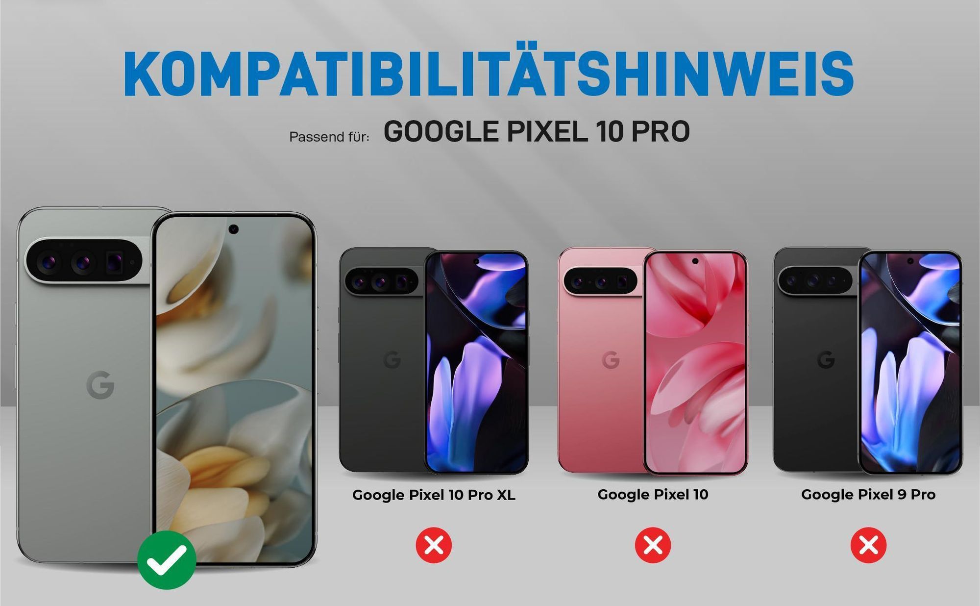 Kompatibilitätshinweise Hülle für Google Pixel 10 Pro