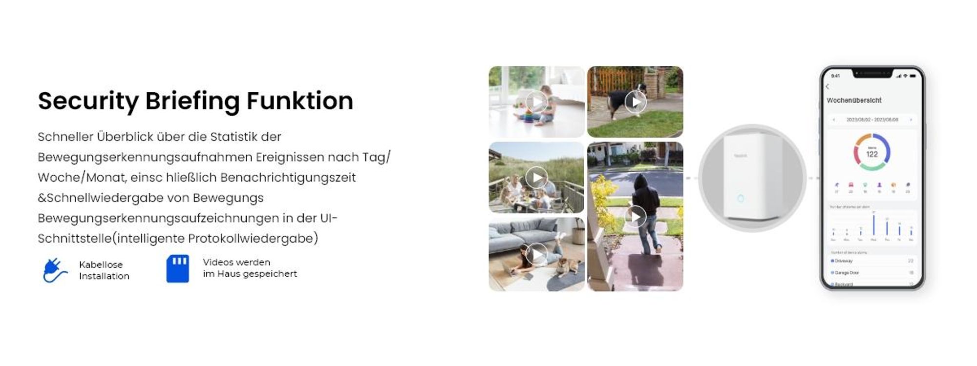 Reolink Argus PT Ultra+Solarpanel mit Home Hub, 4K 8MP Akku Überwachungskamera Set, 5/2,4 GHz WiFi, 360° Schwenkbar, Nachtsicht, mit 64GB SD-Karte