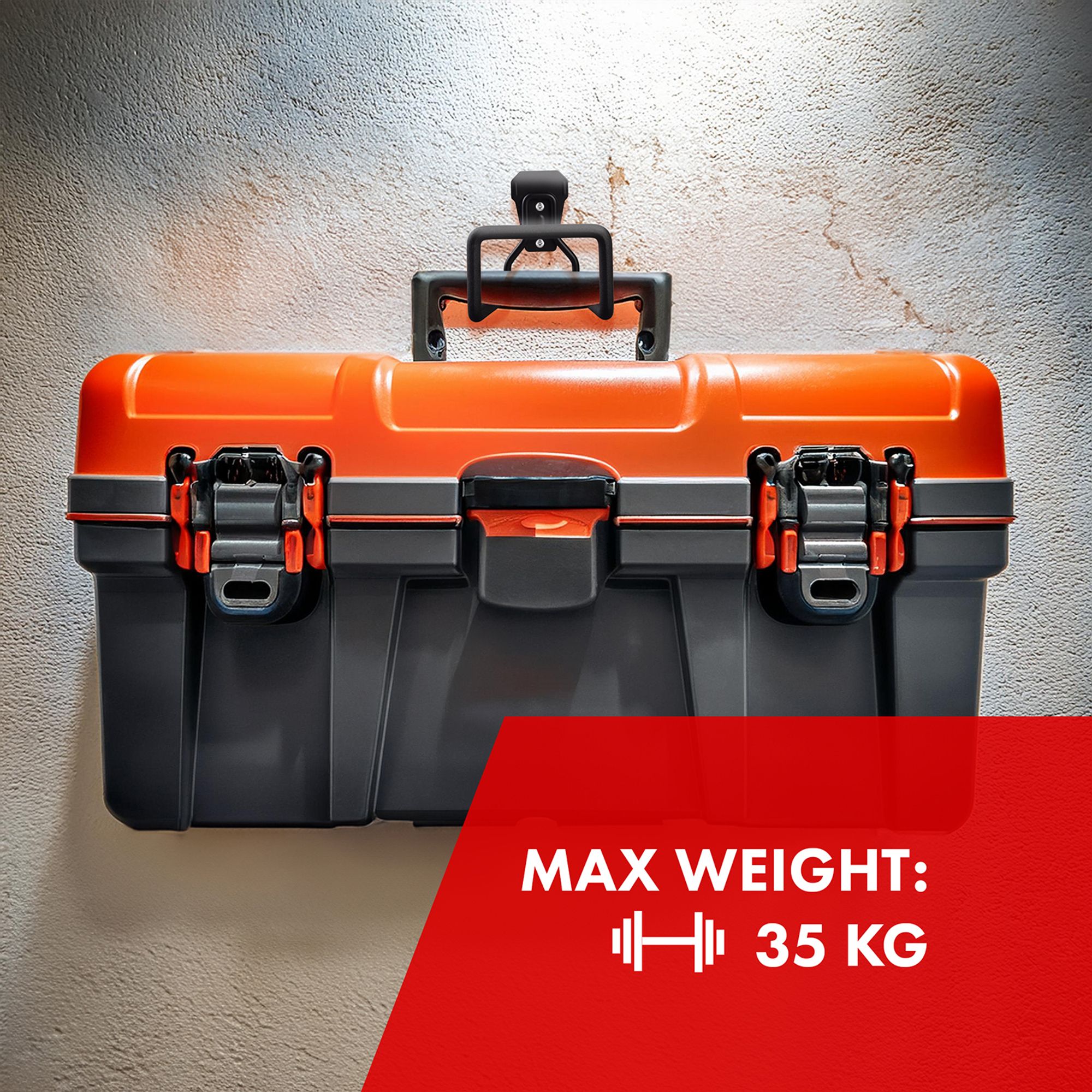 Garagenwandhalterung Maclean für Reifen Gartengeräte Leiter Schläuche Fahrräder Stahl max. Belastung 35kg MC-441