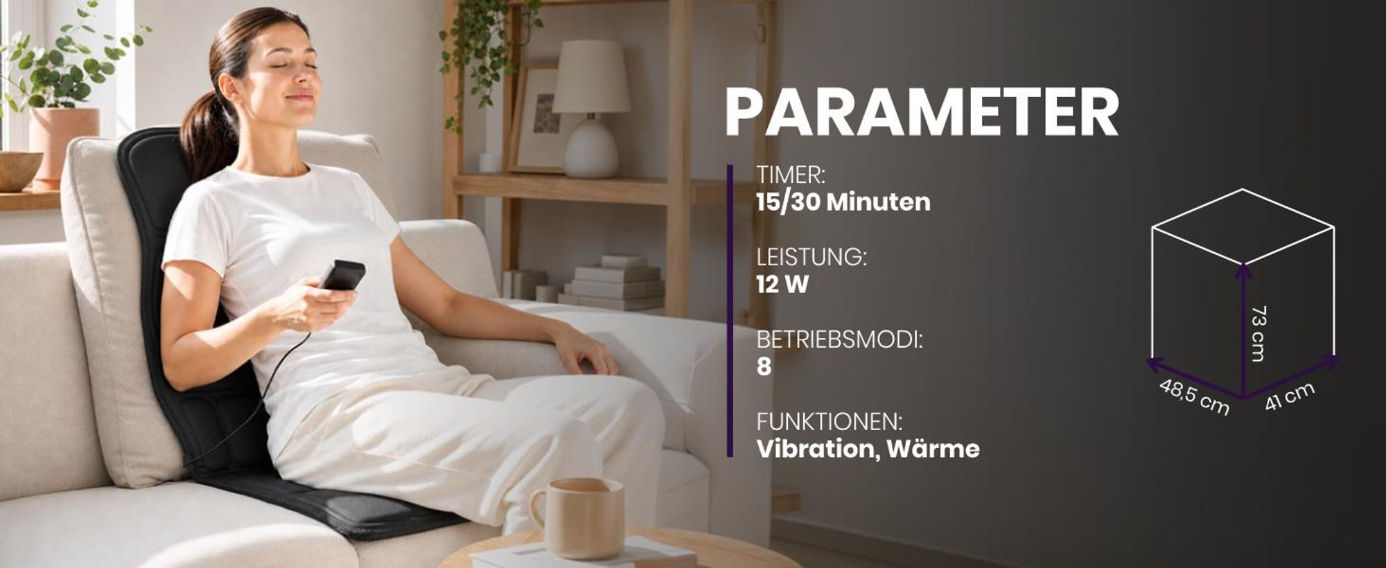 Massageauflage mit Fernbedienung Massagematte mit Fernbedienung