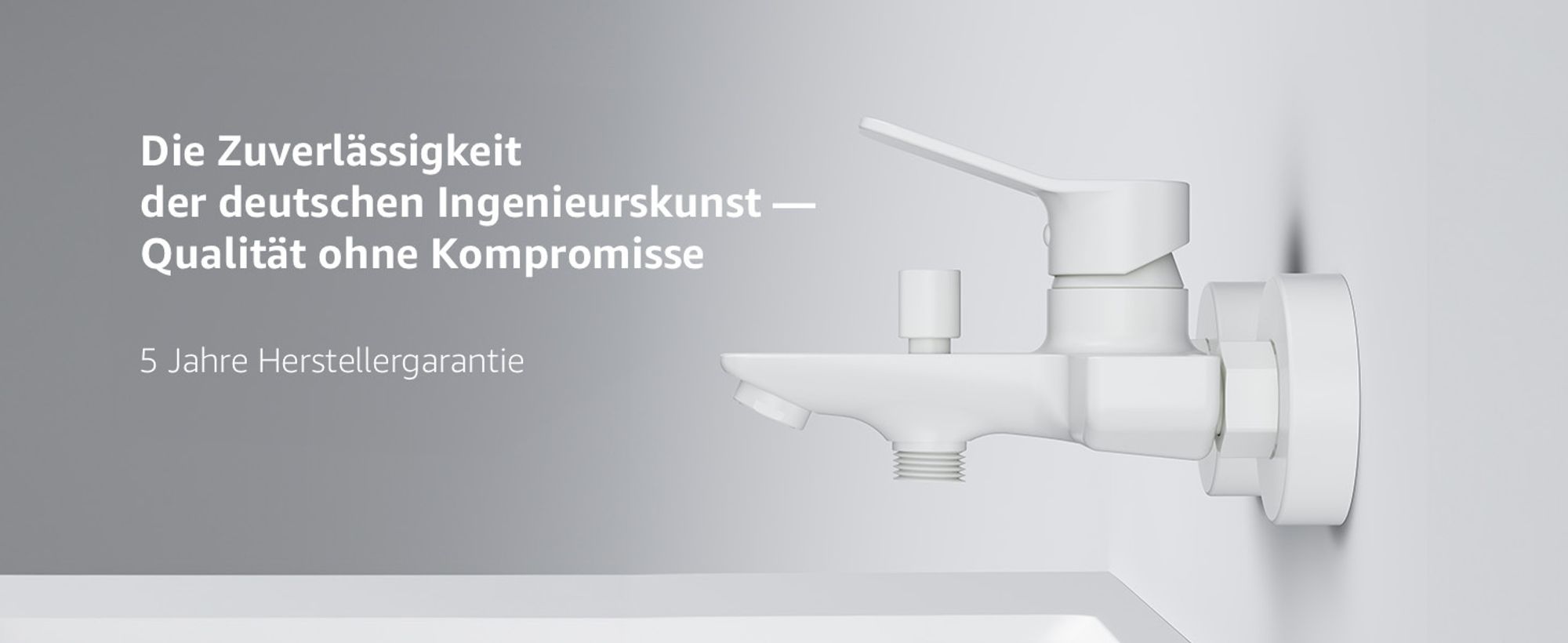 AM.PM Badewannenarmatur Wannenarmatur Weiß Einhebelmischer Wandmontage Bad Messing Badewannen Armaturen