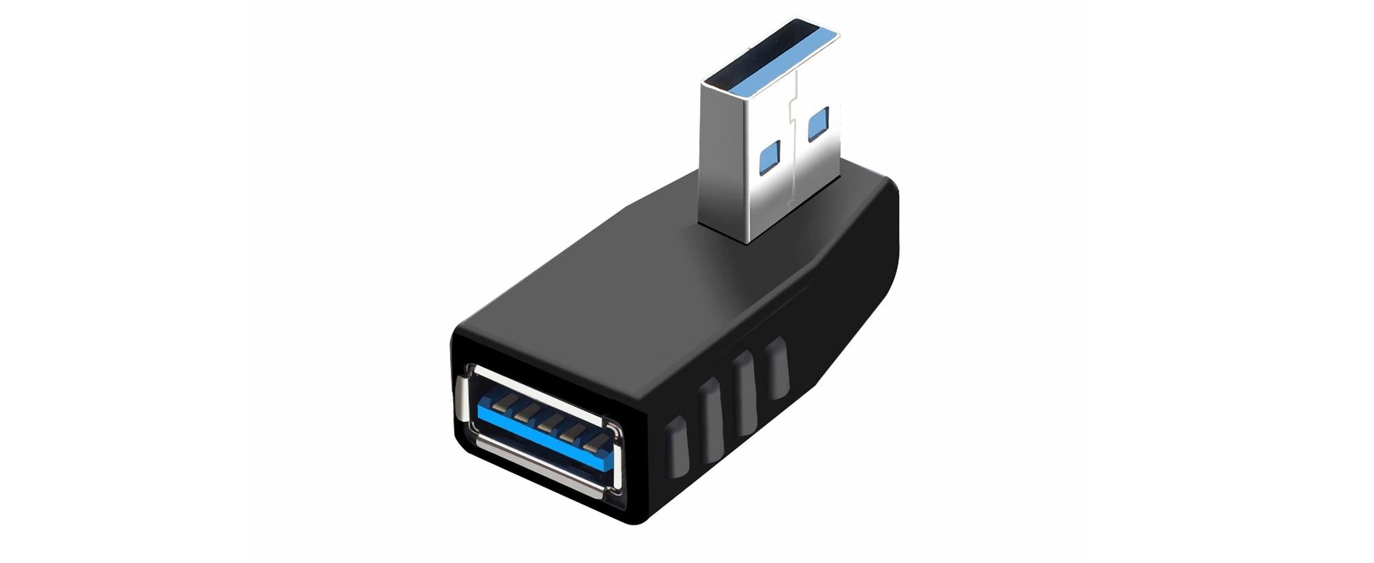 I29 USB 3.0 Winkeladapter 90° rechts – USB-A Stecker auf USB-A Buchse, High-Speed Datenübertragung bis 5 Gbit/s