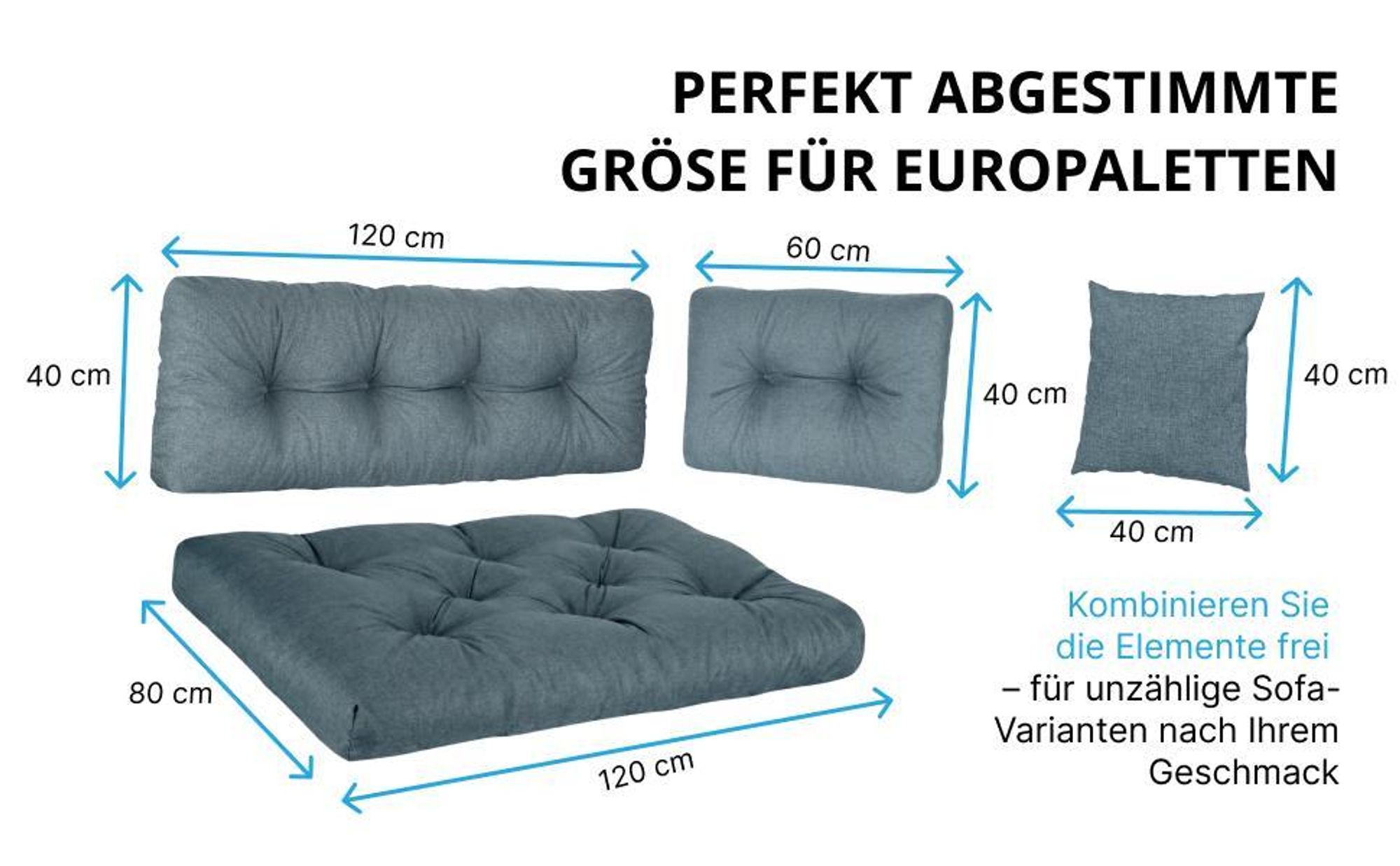 palettenkissen, palettensofa, palettenmöbel outdoor set paletten polster palettenauflage