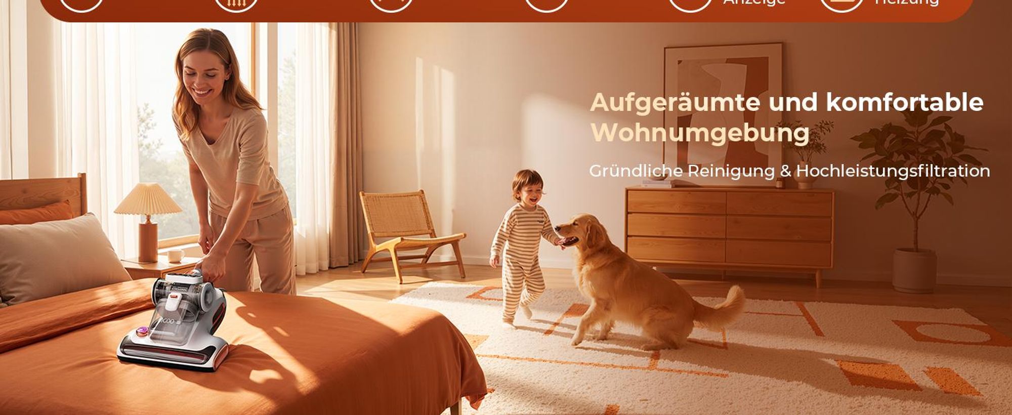 JIGOO T600 Matratzenstaubsauger 15KPa Saugkraft Grau