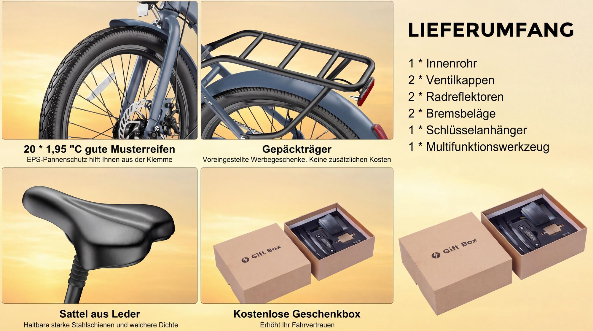 Pedelec 20 zoll 155 - 195 cm E-Bike 36 V bis zu 110 - 130 km mit 7 Gang, Schwarz
