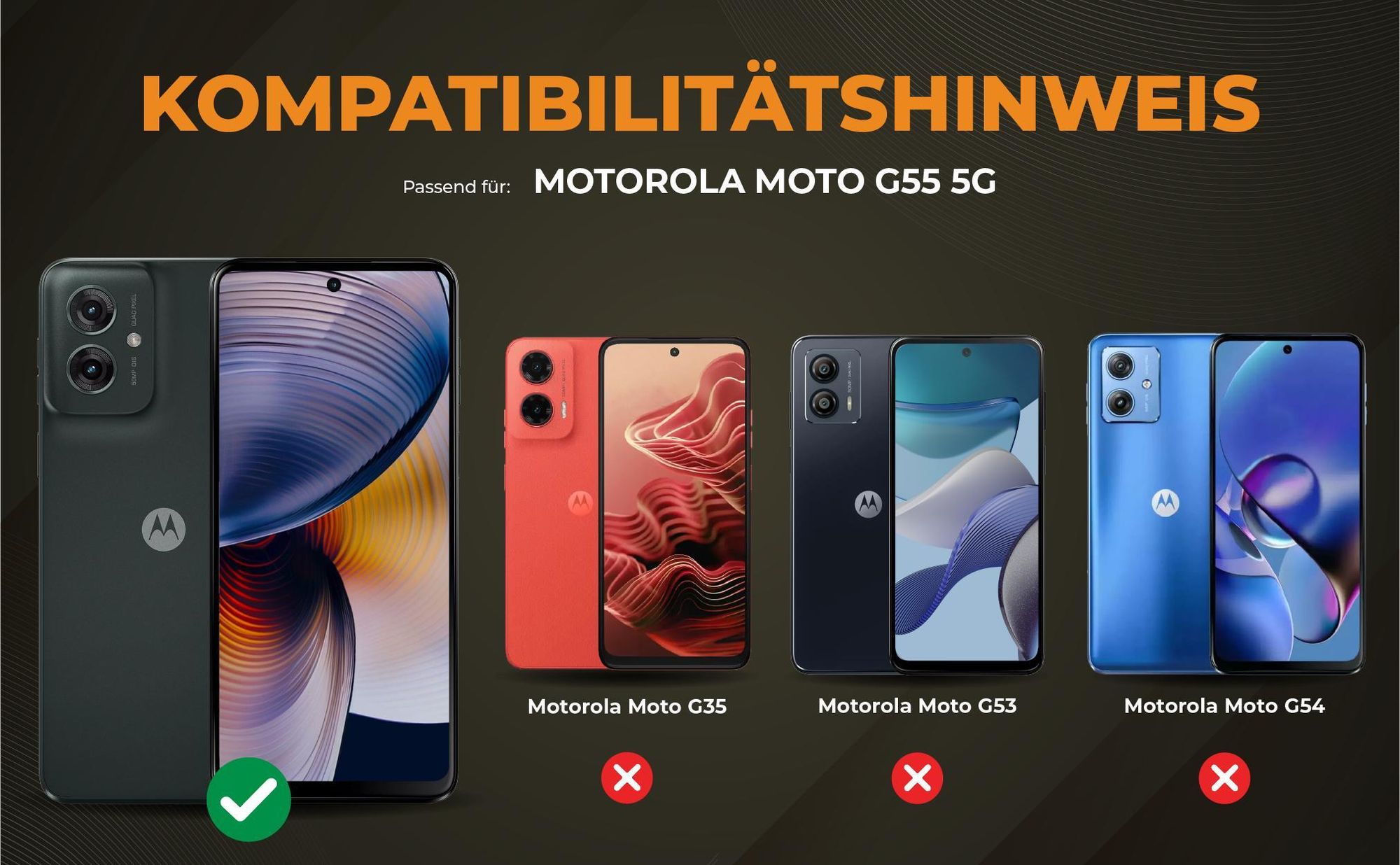Kompatibilitätshinweise Hülle für Motorola G55 5G