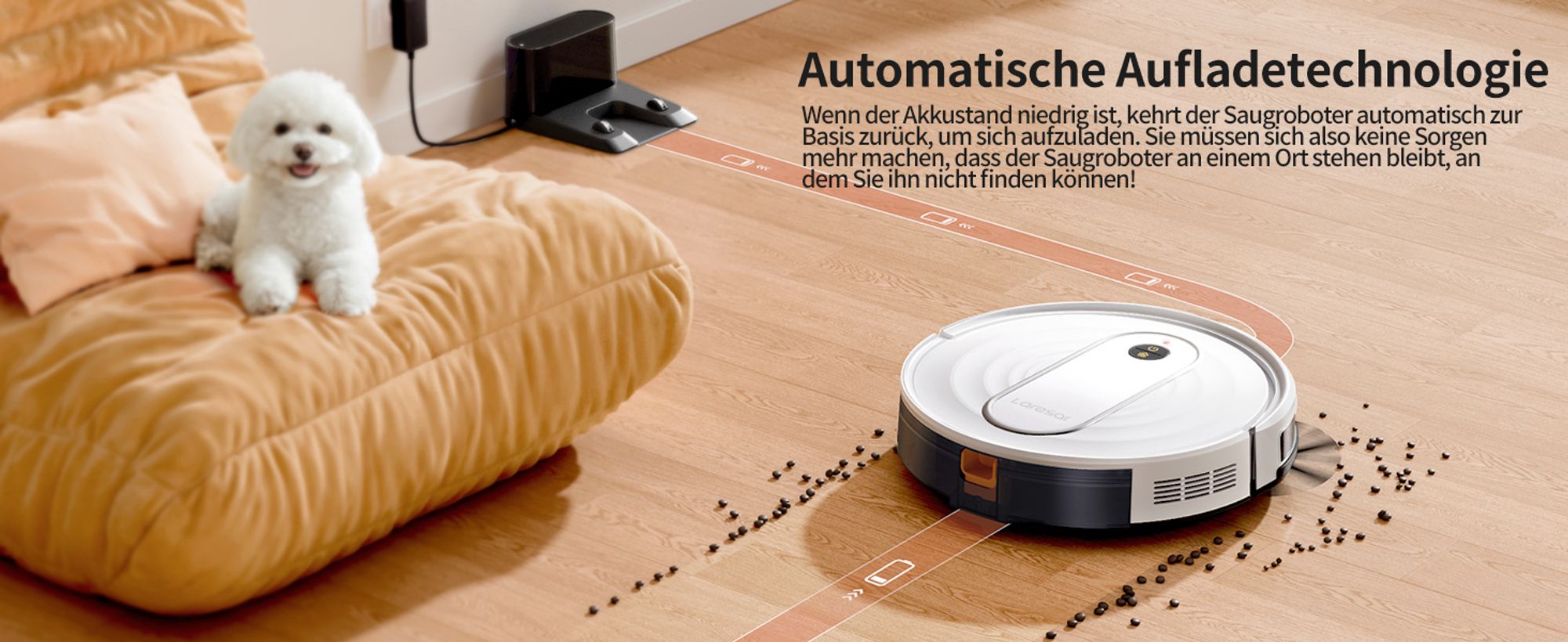 Laresar P10 Saugroboter 4500 Pa, 3-in-1 Reinigung, Teppich-Booster, Bis zu 120 Minuten, HEPA-Filter, 3 Modi, Fernbedienung, App- und Sprachsteuerung