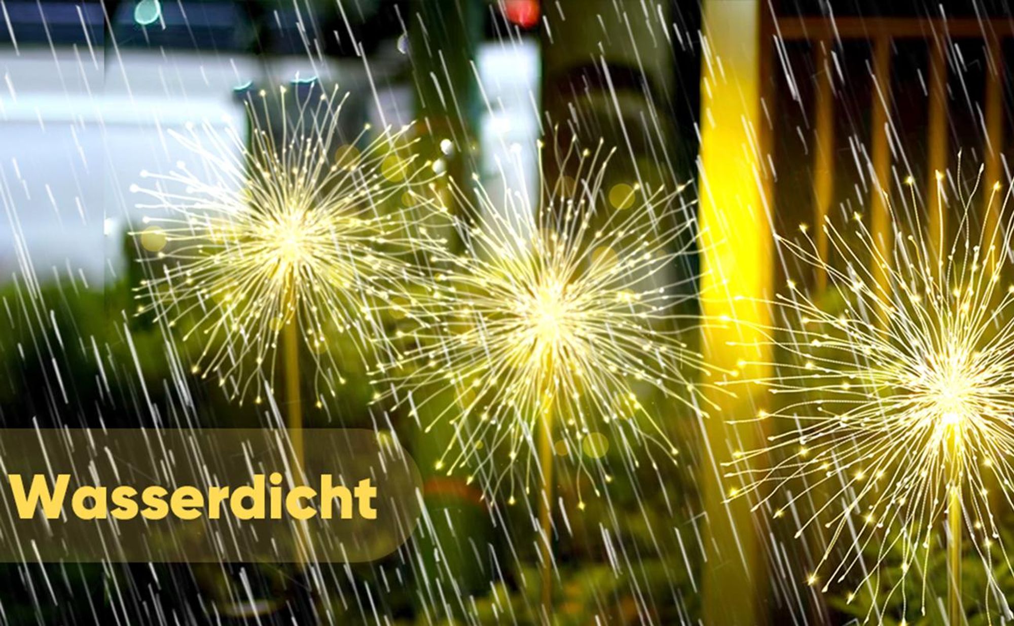 Salcar 2er Set Solarleuchten Garten LED Gartenleuchten Solar Feuerwerk Warmweiß, 8 Modi Solarlampen für außen Pusteblume mit Erdspieß