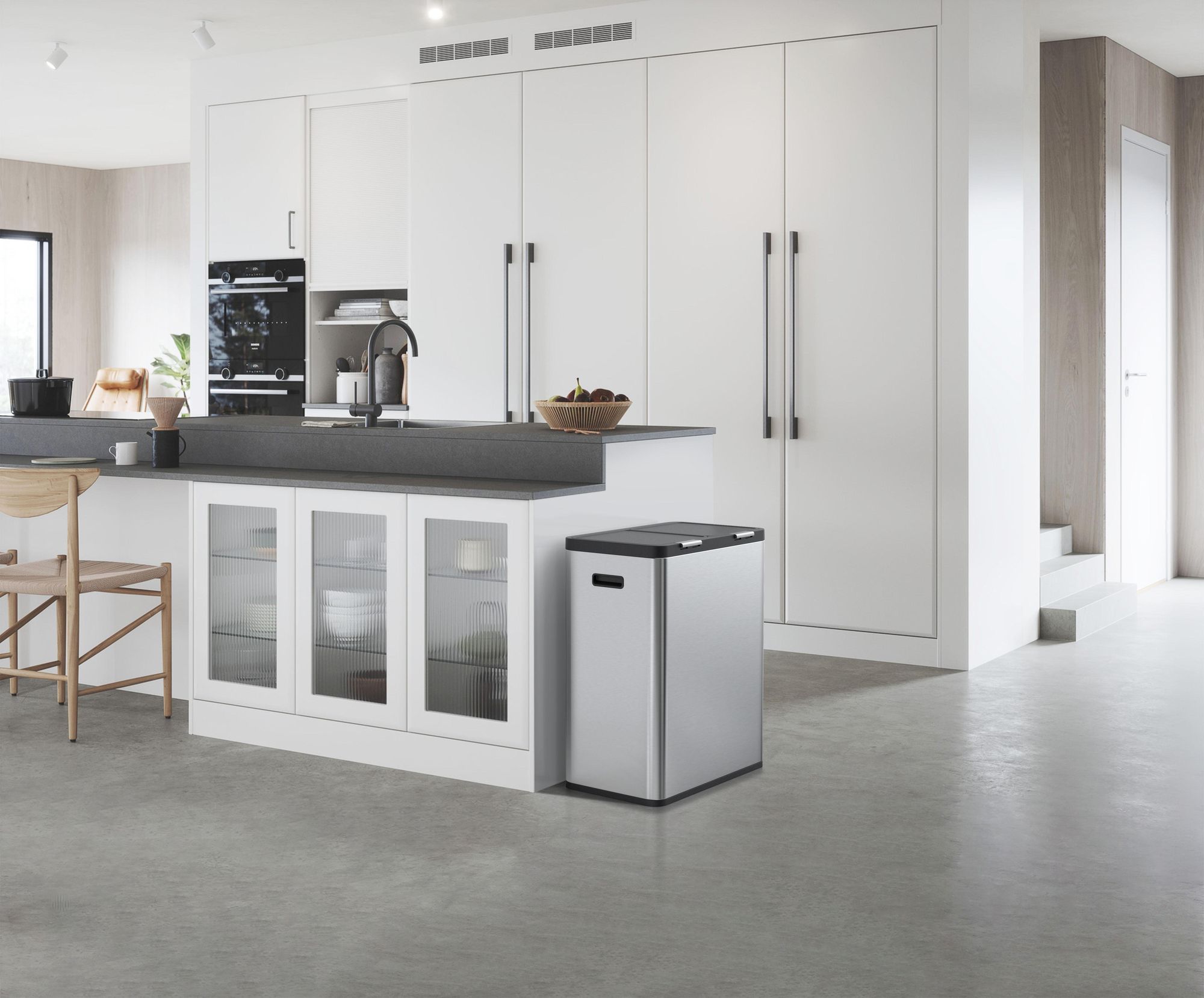 EKO - Essential Touch Recycler 2 30+30 litri - Acciaio inox plastica - Acciaio inox opaco