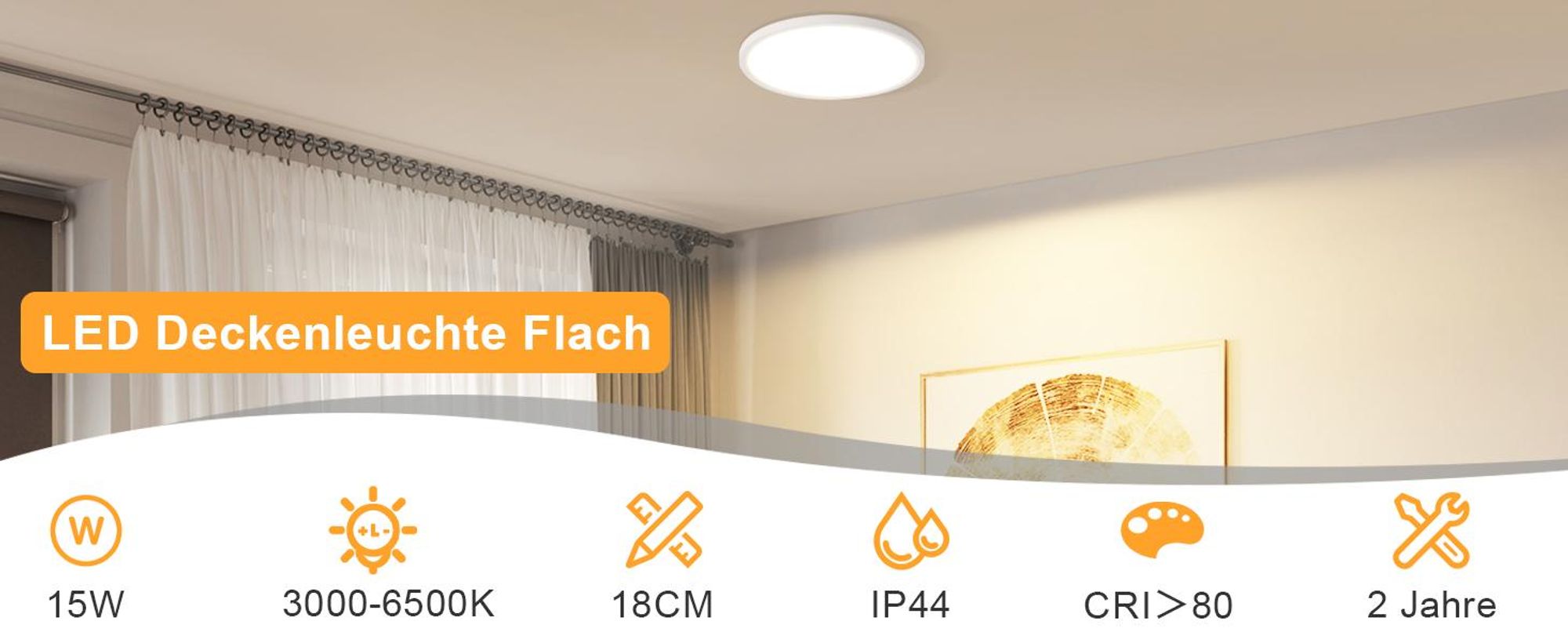 ZMH Plafoniera a led 2pcs cielo stellato moderna piccola rotonda 15W 4000K 21cm bianco neutro per camera da letto scala cucina soggiorno ufficio corridoio