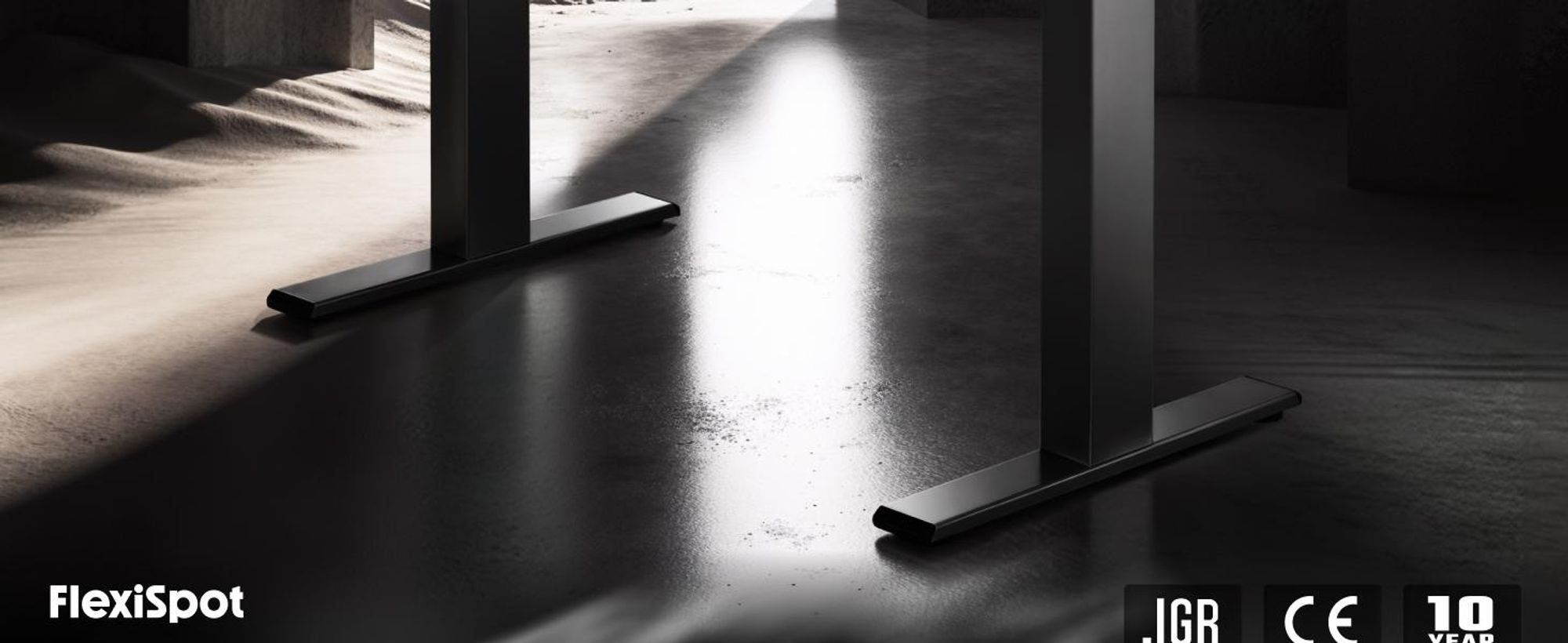 FLEXISPOT ValtreX E300 Elektrisch Höhenverstellbarer Schreibtisch 300KG Tragkraft Dualmotor, Sitz-Erinnerung&Memory-Funktion, Kollisionsschutz Schwarz