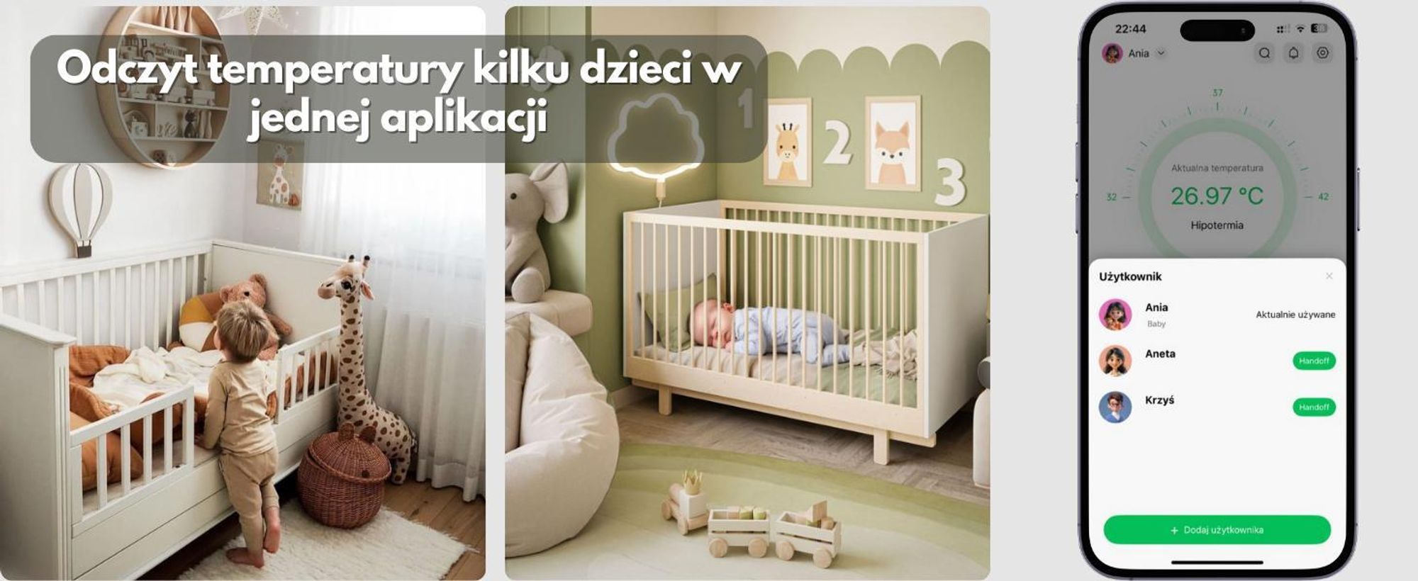 Termometr bezdotykowy dla dzieci medyczny na podczerwień alarm gorączki aplikacja SAVE