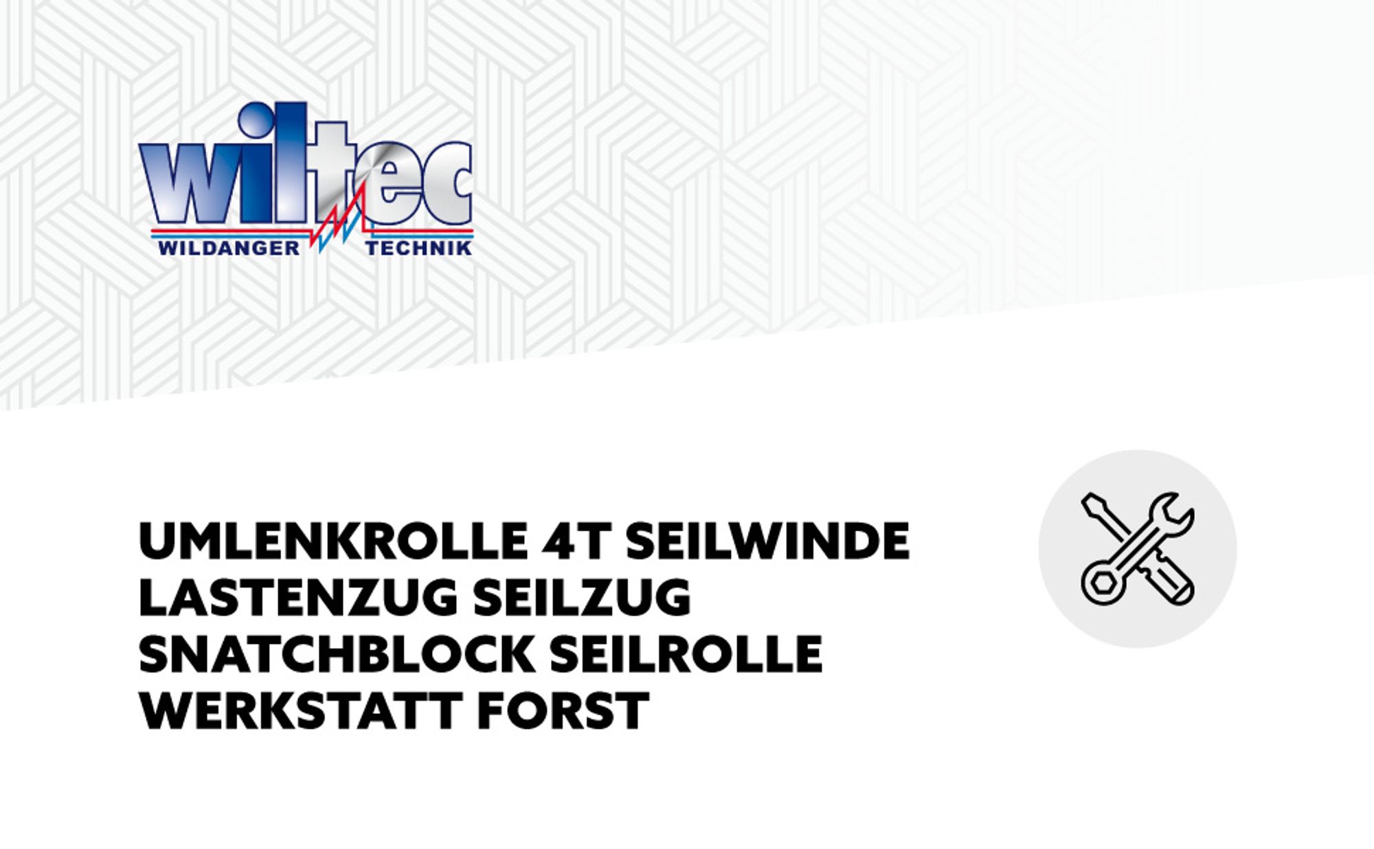 Wiltec Umlenkrolle für Seilwinde mit 4 t Zuglast, Lenkrolle zur Umleitung des Seilzugs, Seilrolle für Flaschenzug mit Verdrehschutz