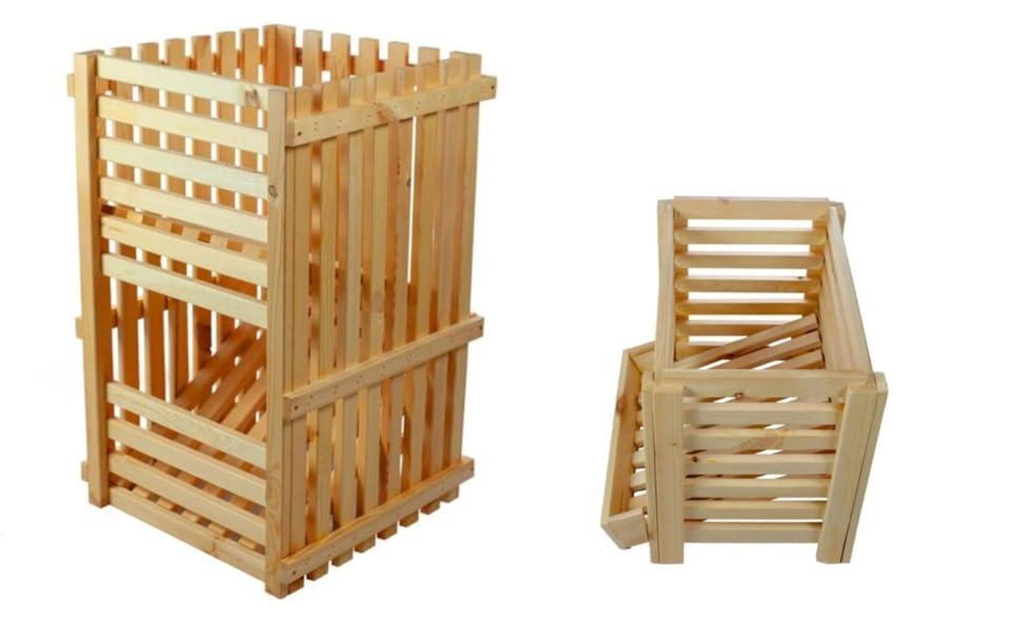 STOLMAK Kartoffelkiste Holz 80x50x50 cm – Große Aufbewahrungsbox für Kartoffeln, Zwiebeln, Obst & Gemüse – Stapelbare Holzkiste – Kartoffelbox Holz