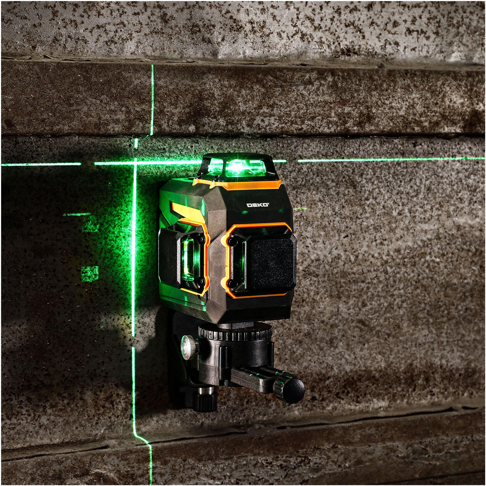 Poziomica laserowa DEKO płaszczyznowa 3D laser krzyżowy 360 zielony